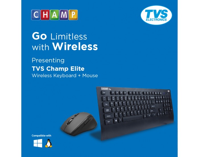 TVS  Wireless Keyboard And Mouse Combo CHAMP ELITE WLC