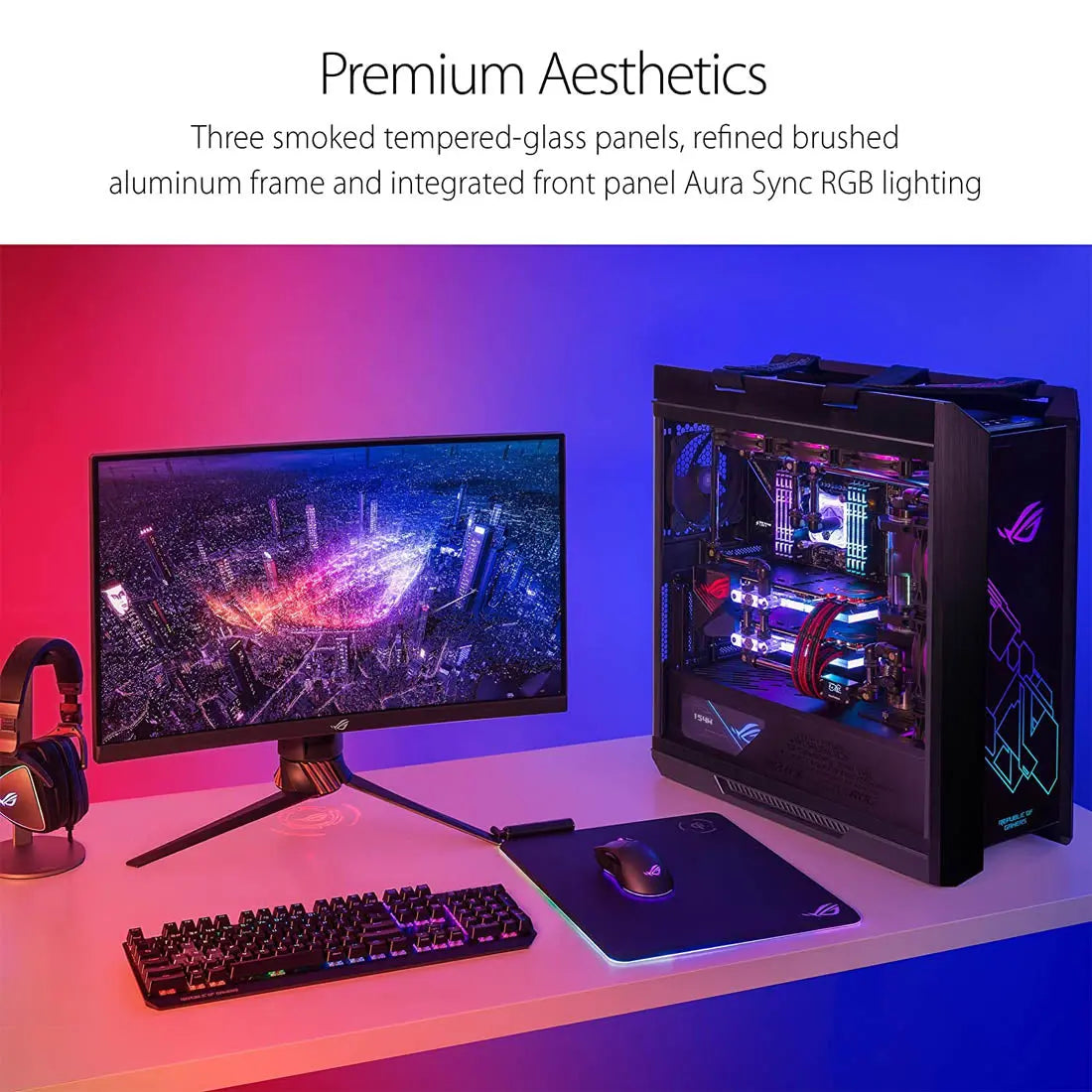 Asus ROG Strix Helios GX601 RGB Mid-Tower Cabinet with 4 Pre-Installed 140mm Fans and Gen 2 USB-C