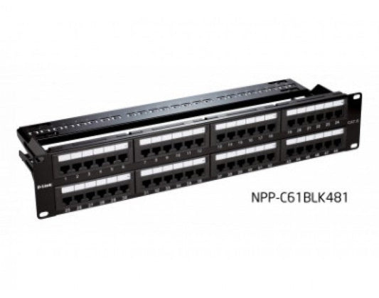 Dlink 48 Port Cat 6 Patch Panel FULLY LOADED