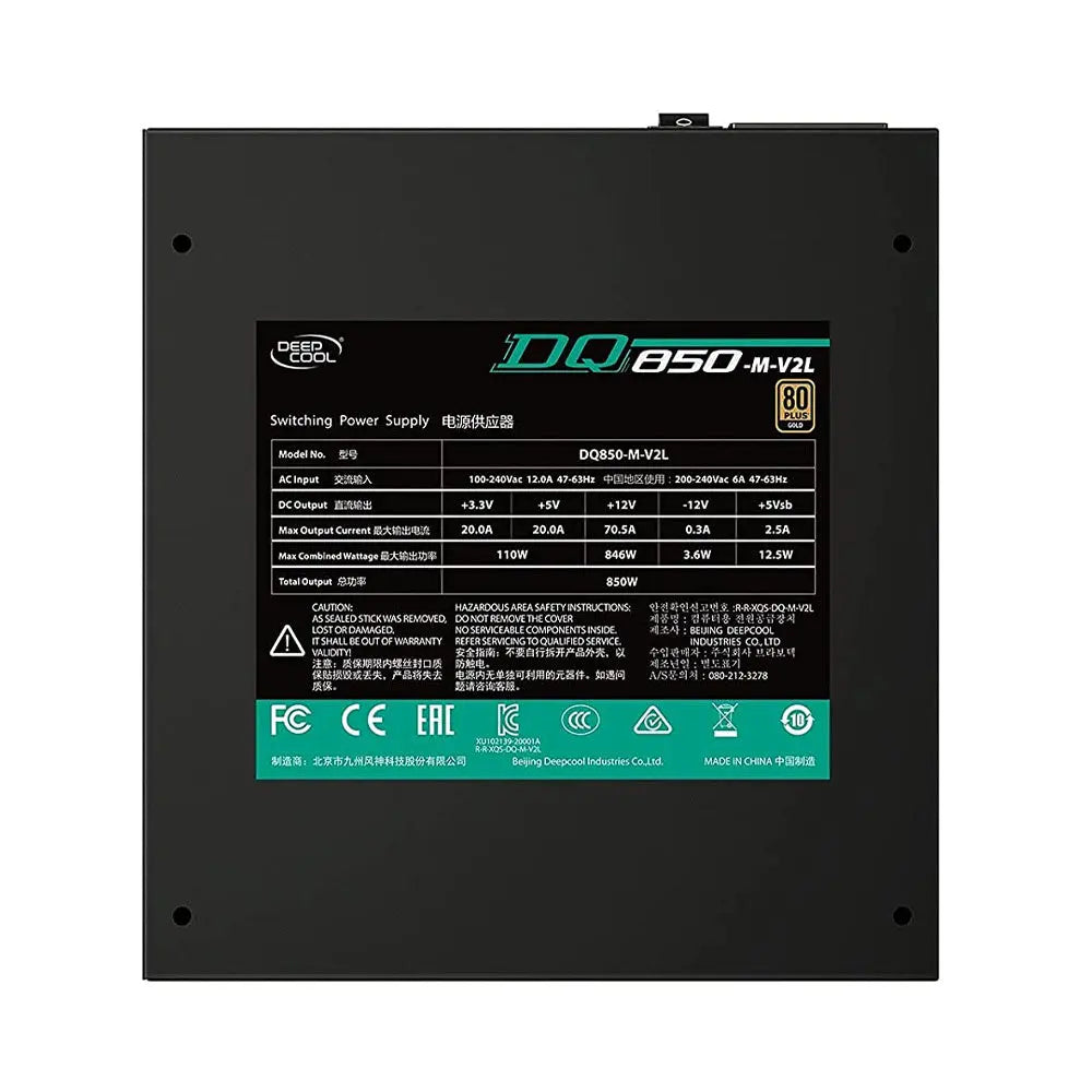 DEEPCOOL DQ850-M 850W Full Modular 80 Plus Gold SMPS Power Supply