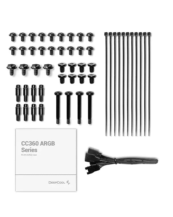 Deepcool CC360 ARGB Tempered Glass Side Panel M-ATX Tower Cabinet - Black