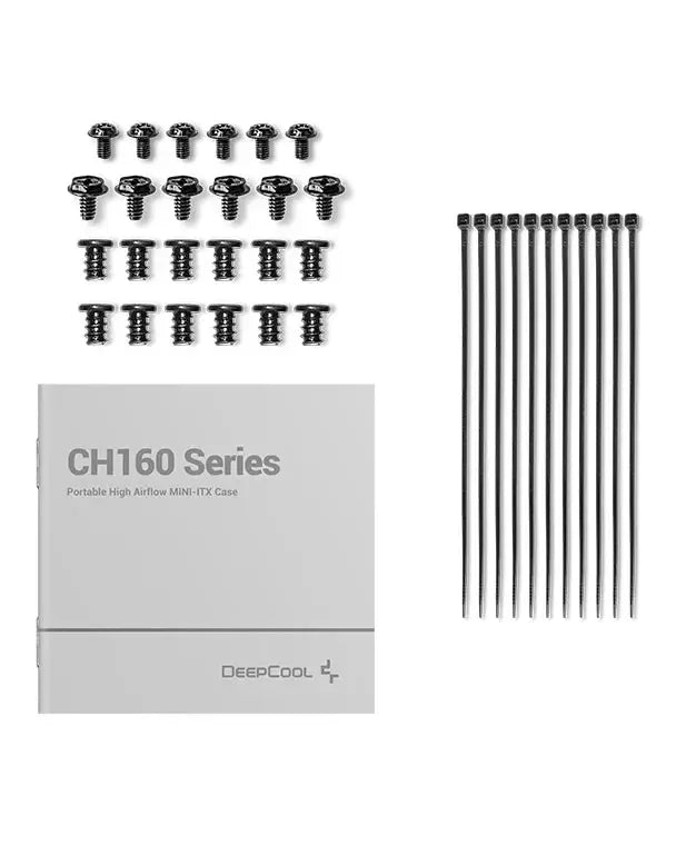 DeepCool CH160 Portable High Airflow Mini-ITX Computer Case Mini-Tower Gaming Cabinet - Black