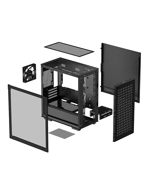 Deepcool CH370 Minimalistic M-ATX Tempered Glass Side Panel Mini-Tower Cabinet - Black