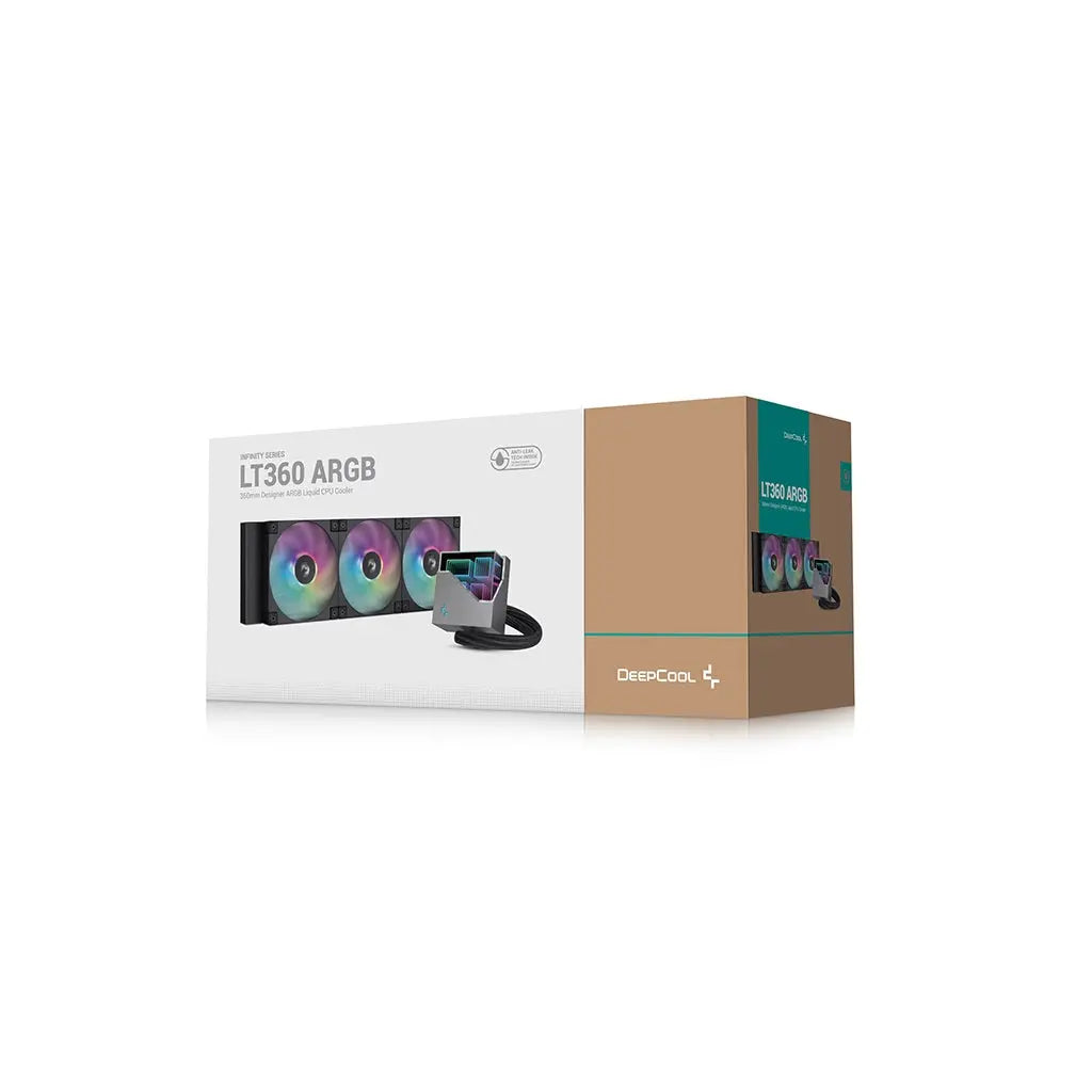 DeepCool LT360 ARGB 360mm All in One Anti-Leak CPU Liquid Cooler-Black