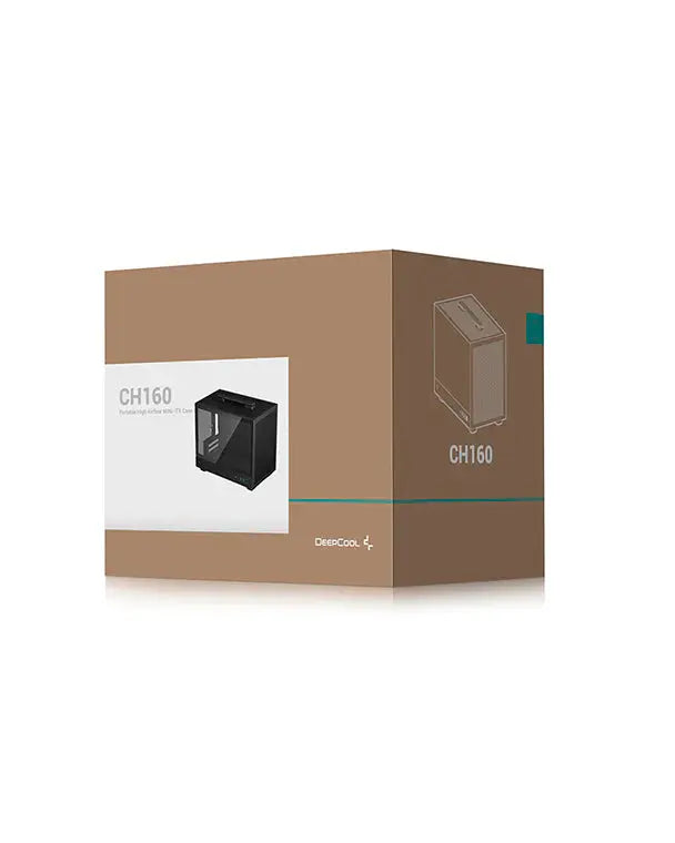 DeepCool CH160 Portable High Airflow Mini-ITX Computer Case Mini-Tower Gaming Cabinet - Black