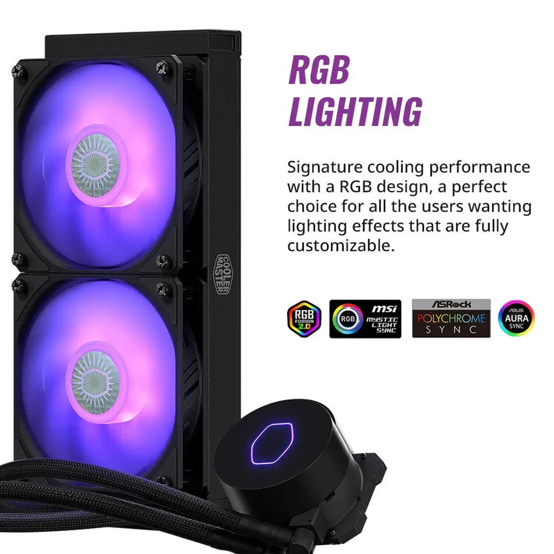 Cooler Master MasterLiquid ML240L 240mm RGB V2 CPU Liquid Cooler with Dual SickleFlow Silent Fan