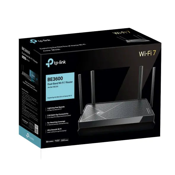 TP-Link BE3600 Archer BE230 Dual-Band Whole Home EasyMesh Wi-Fi 7 Router