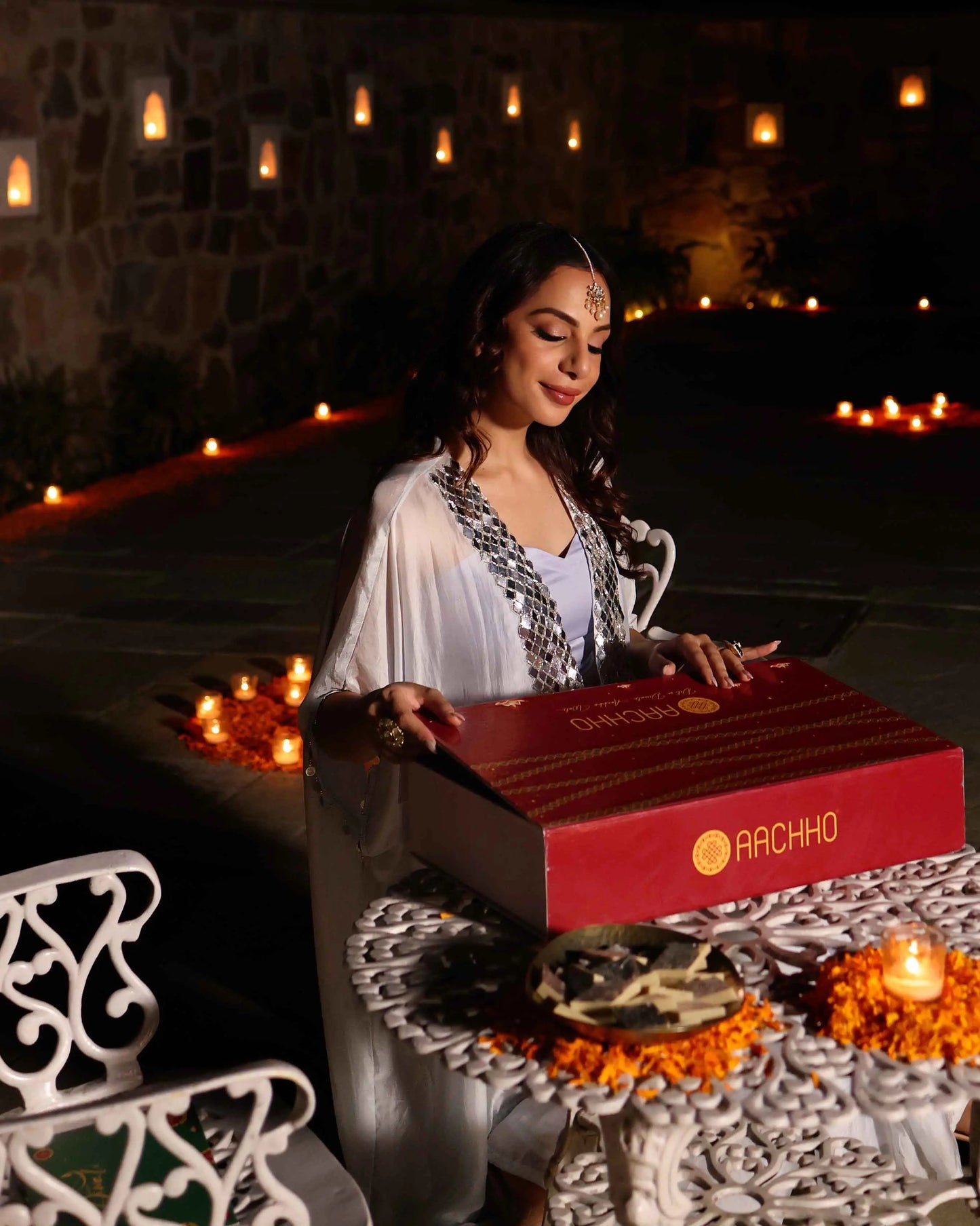 Blue Bay Mirror Work Silk Coord Set My Store