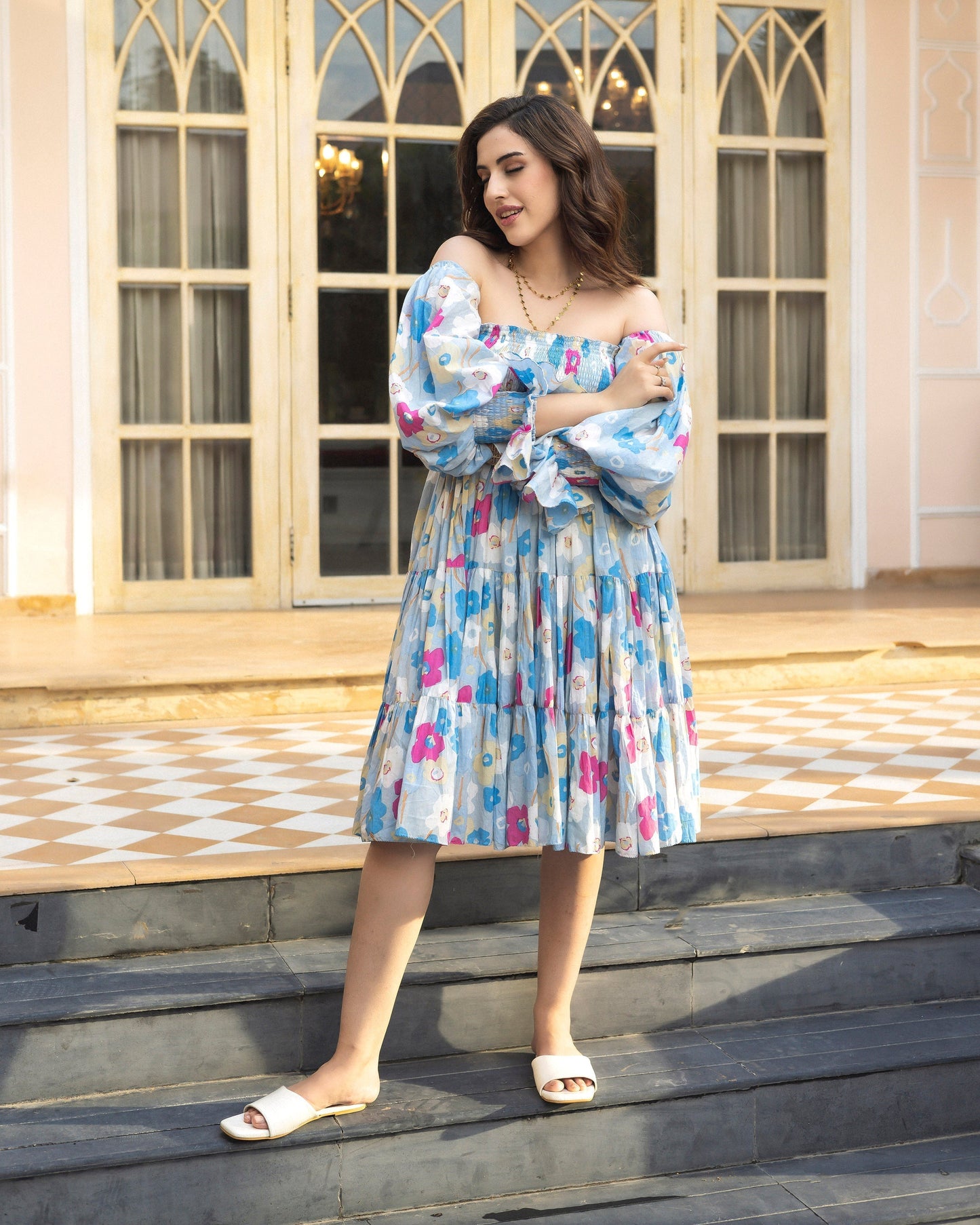 Cyra Smocked Cotton Dress My Store