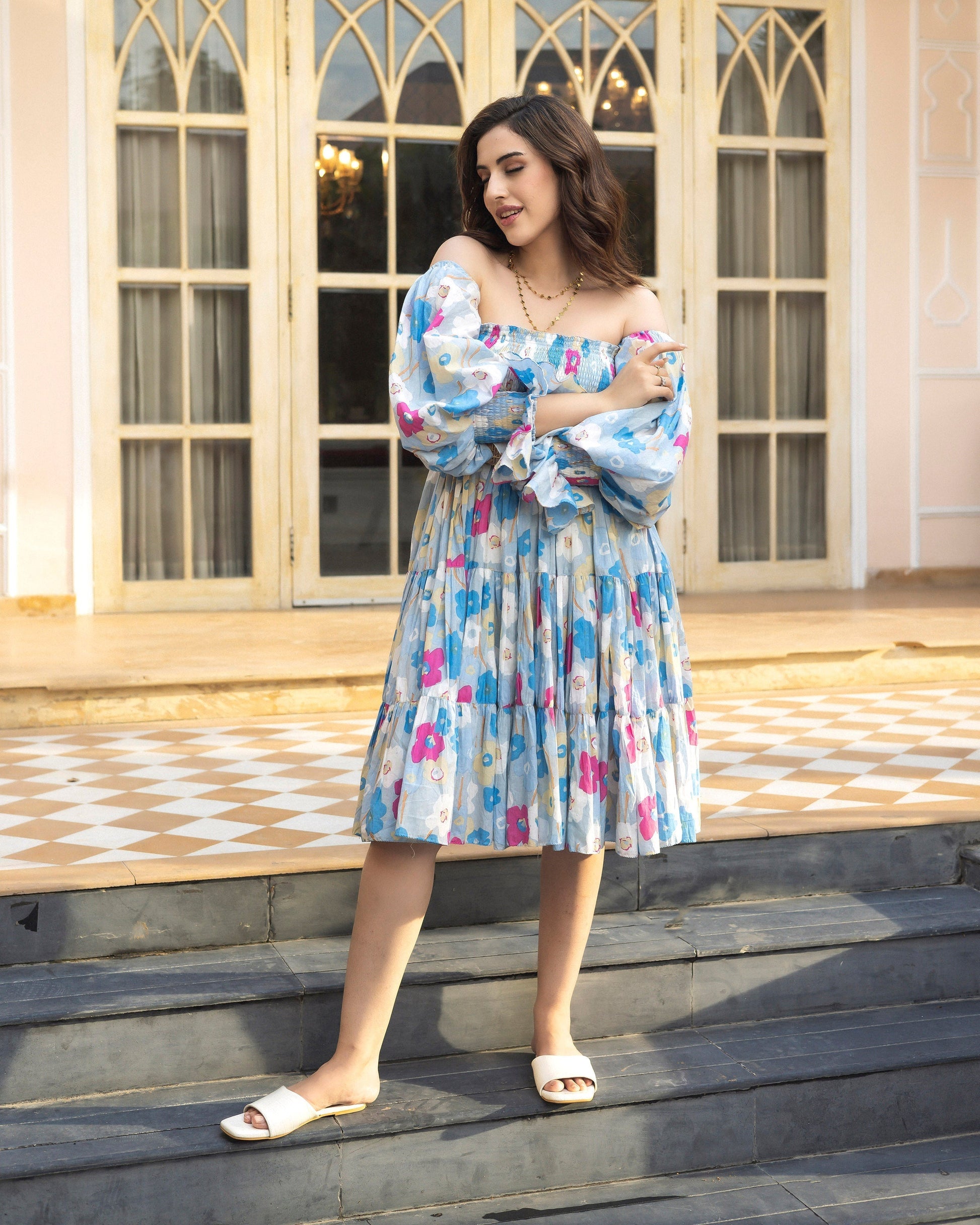 Cyra Smocked Cotton Dress My Store