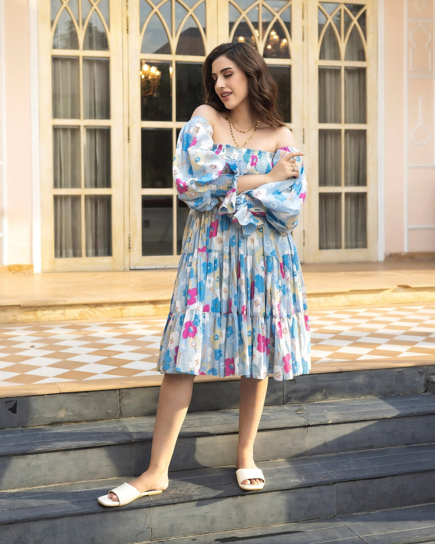 Cyra Smocked Cotton Dress My Store