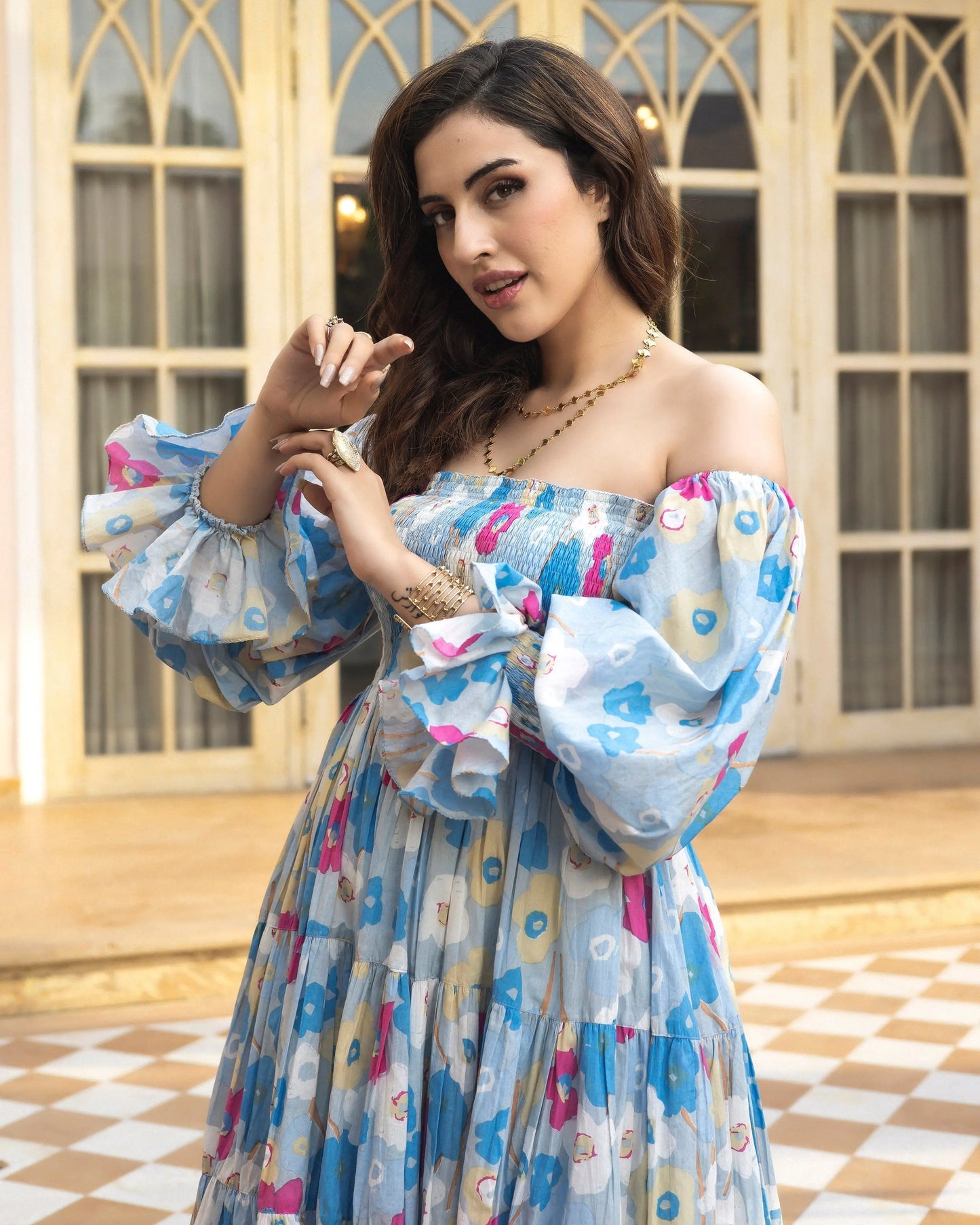 Cyra Smocked Cotton Dress My Store