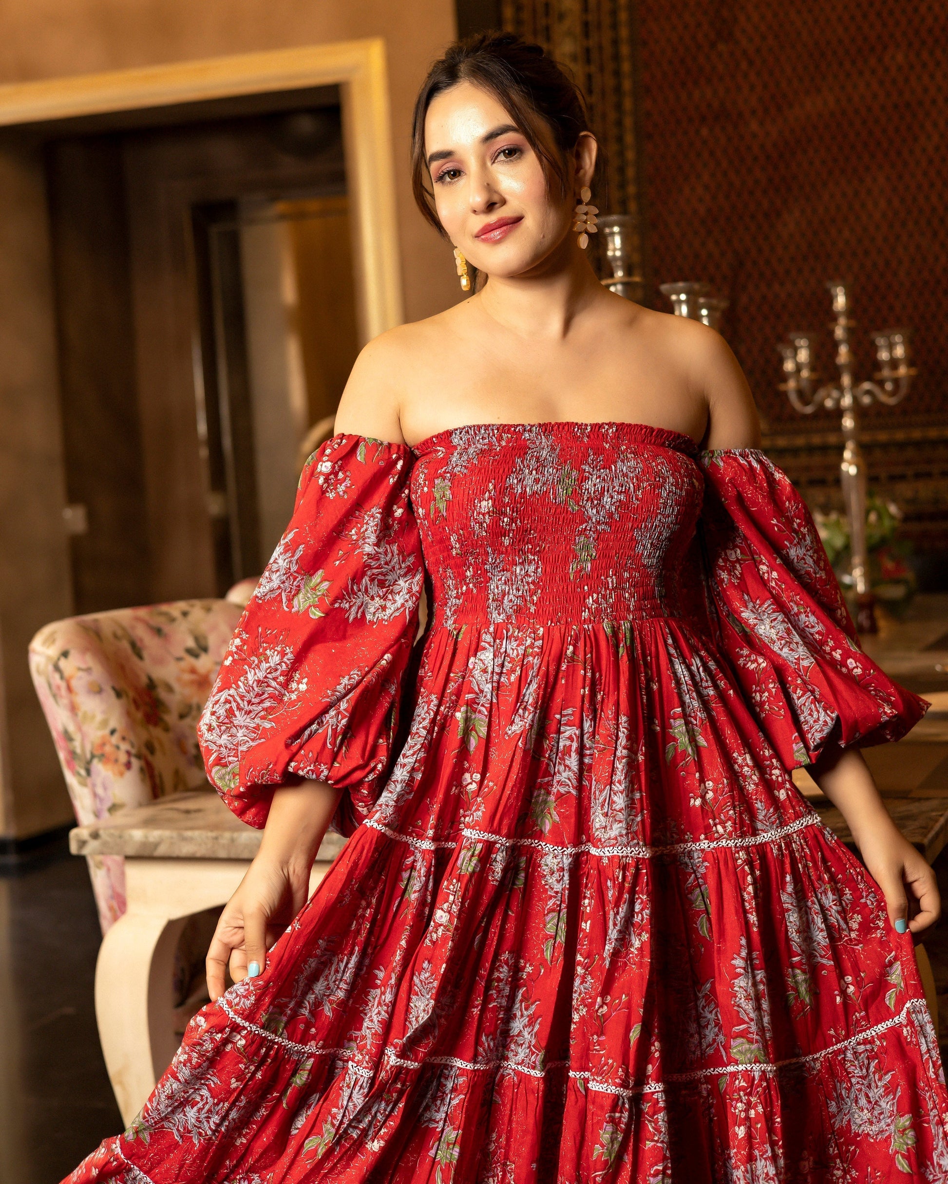 Helia Smocked Cotton Dress My Store