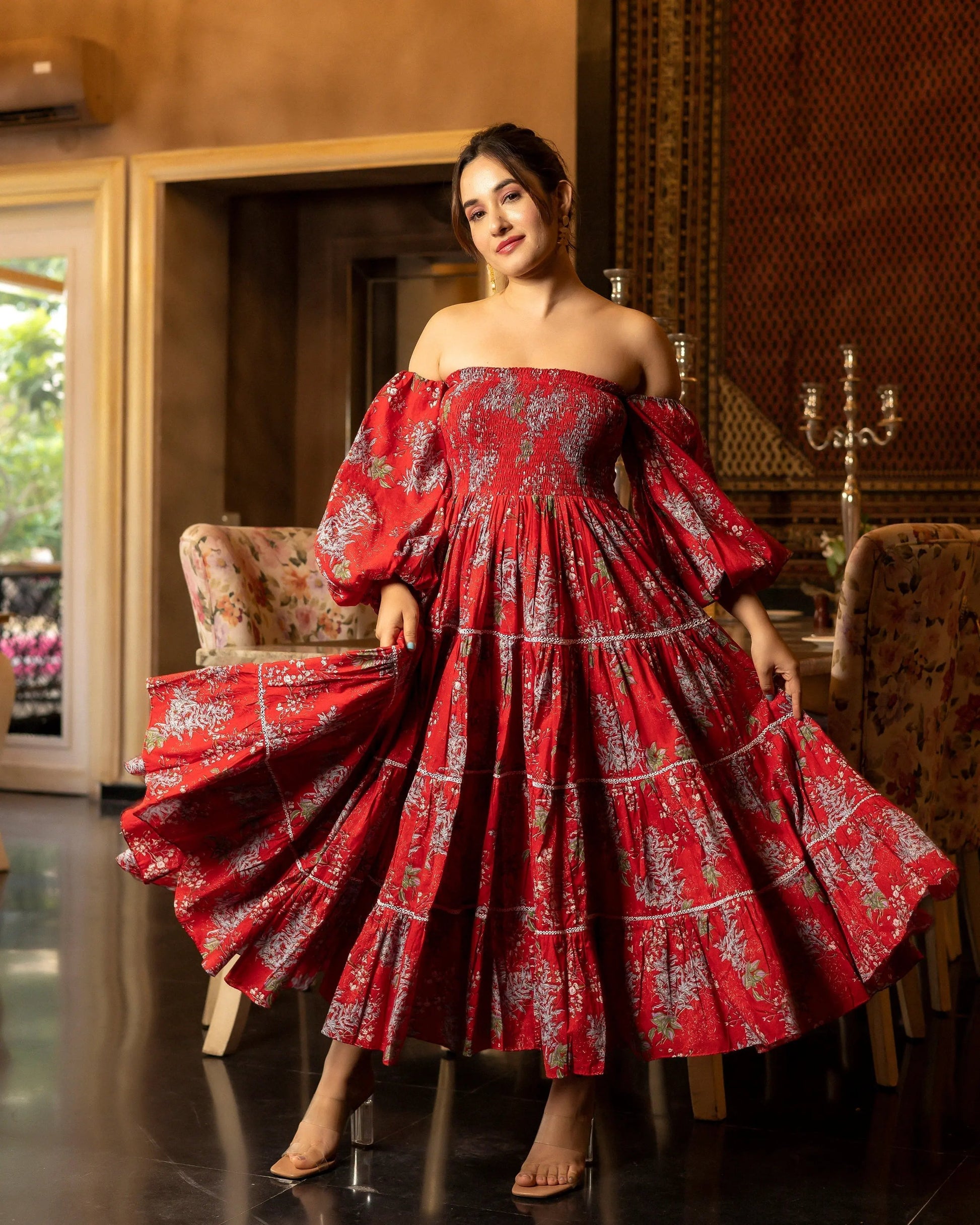 Helia Smocked Cotton Dress My Store