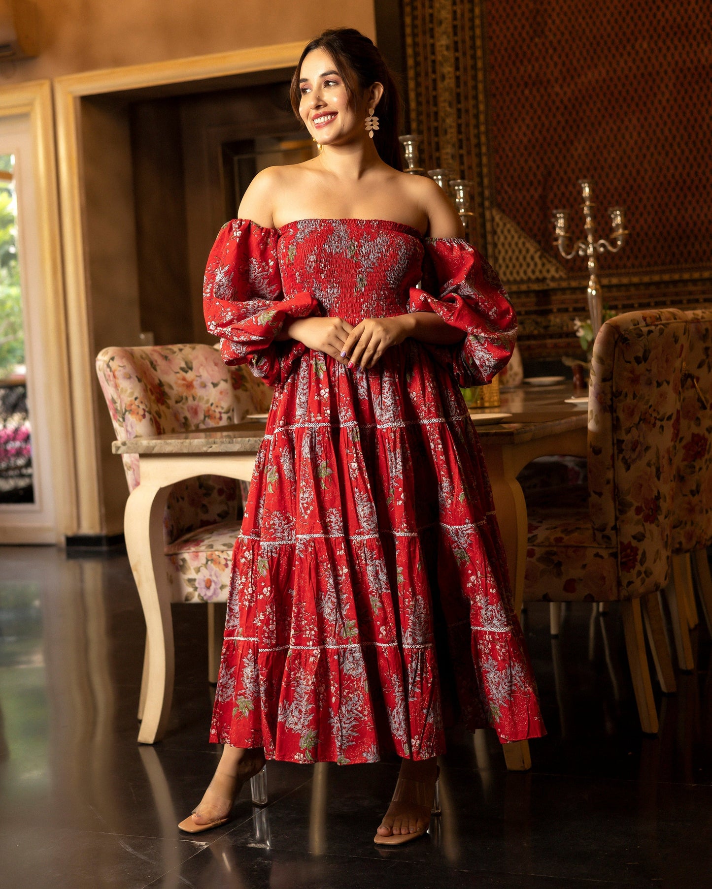 Helia Smocked Cotton Dress My Store