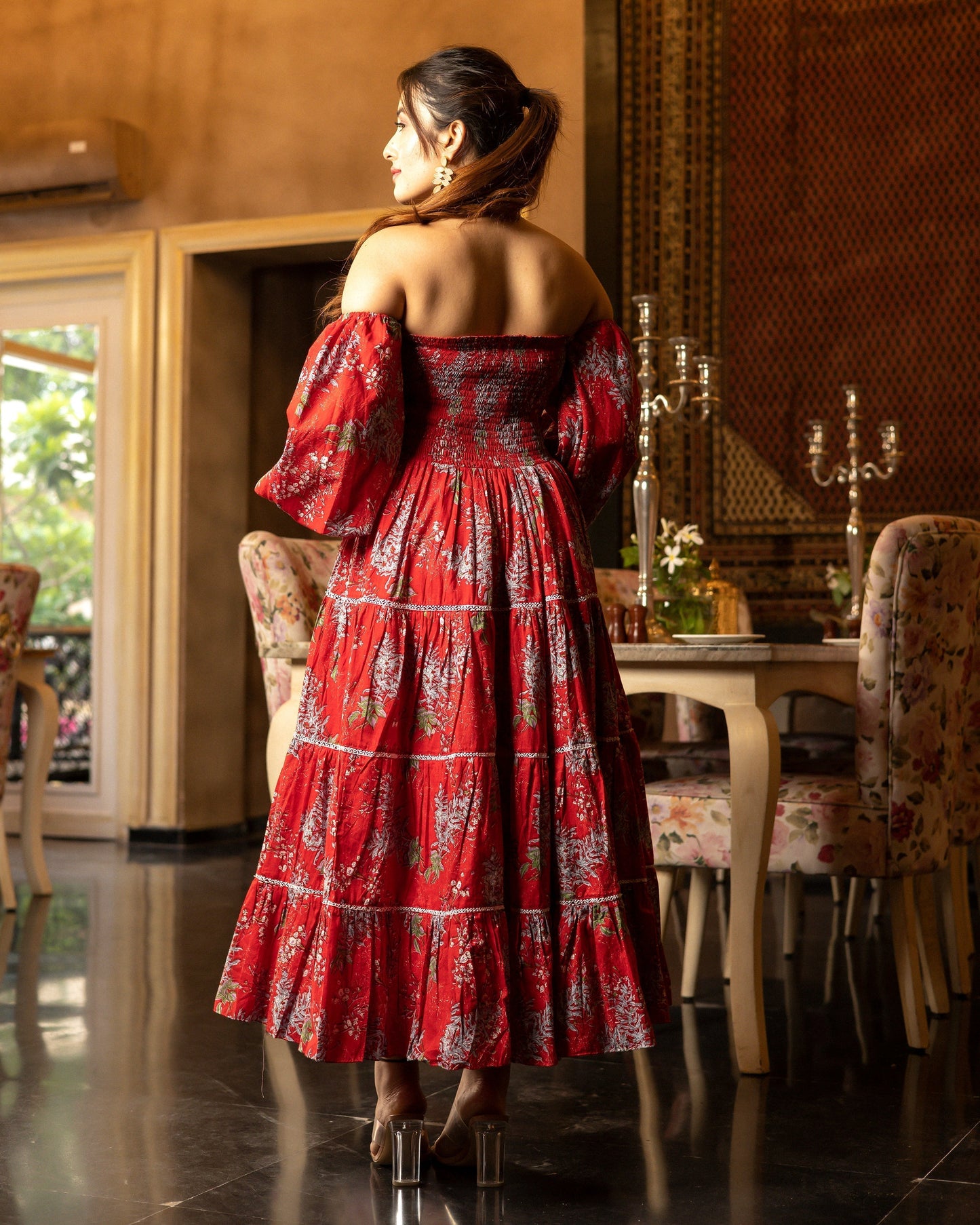 Helia Smocked Cotton Dress My Store