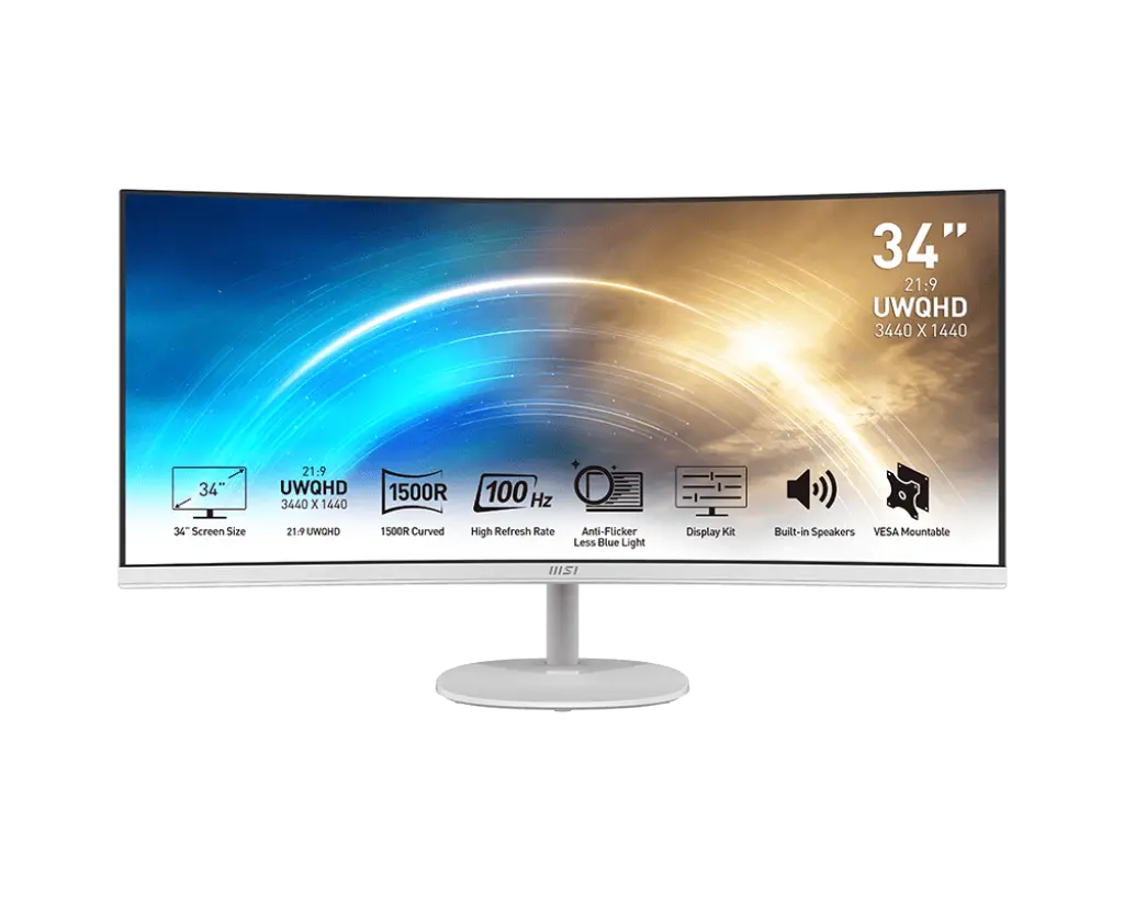 MSI Modern MP341CQW 34" 2K UWQHD 4ms 100Hz Curved Professional Monitor My Store