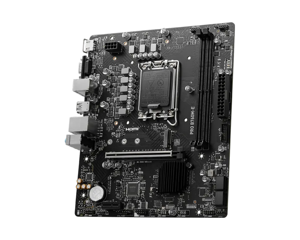 MSI PRO B760M-E DDR5 Intel B760 LGA 1700 Socket Micro-ATX Motherboard