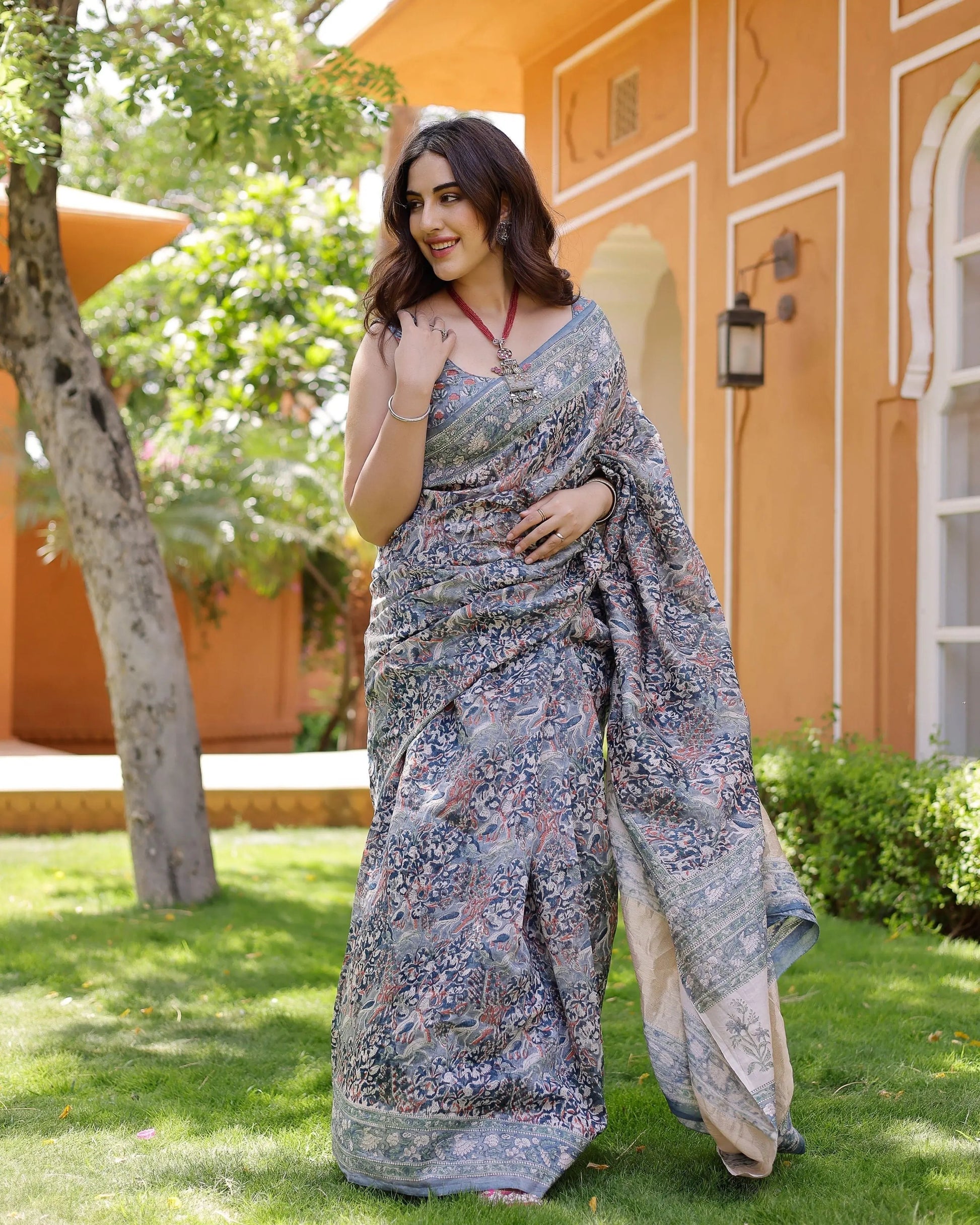 Mayuri Handblock Chanderi Saree My Store