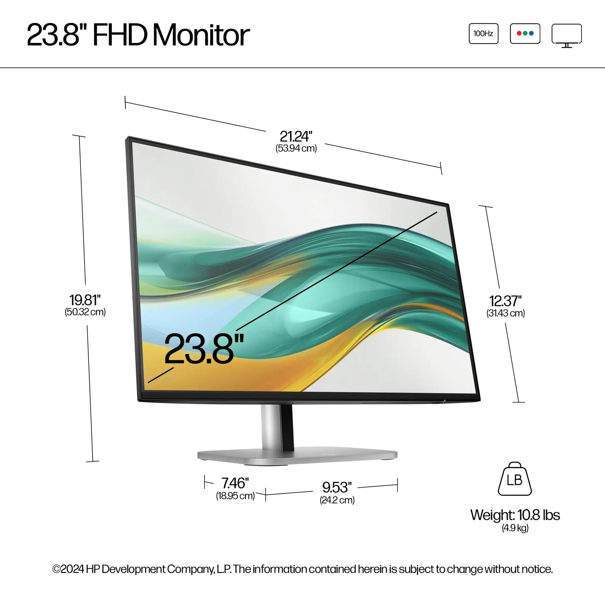 HP S5 Pro 524PF 23.8" 75Hz 1080p FHD IPS Panel 100% sRGB Anti Glare Monitor My Store