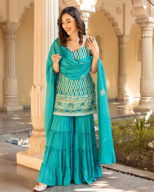 Nazreen Georgette Sharara Set My Store