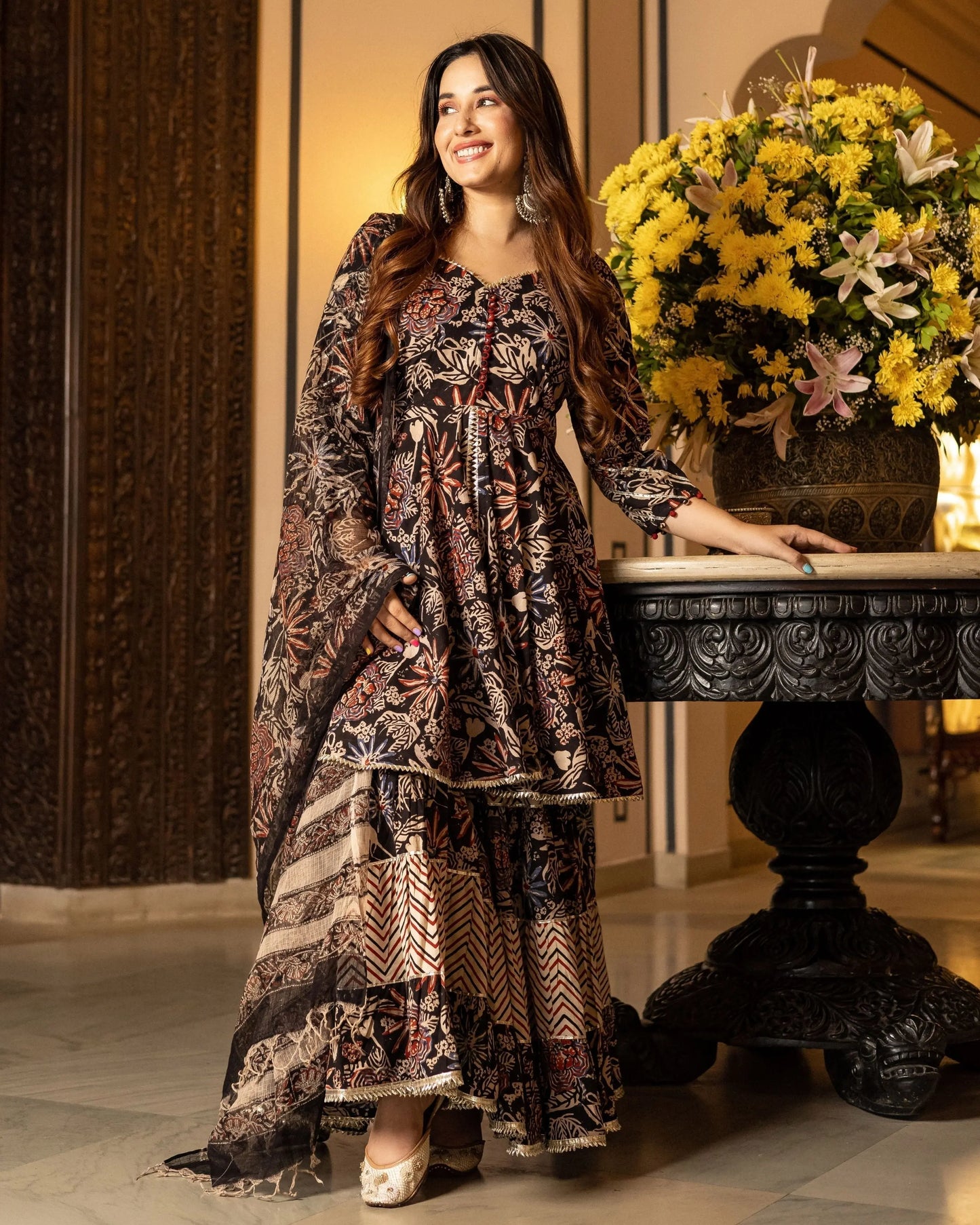 Aranya Handblock Gotapatti Sharara Set My Store