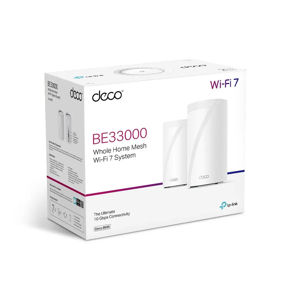 TP-Link BE33000 Deco BE95 Quad-Band Whole Home Mesh WiFi 7 System - 2 Pack