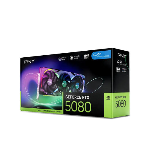 PNY GeForce RTX 5080 16GB ARGB EPIC-X RGB Overclocked GDDR7 Triple Fan GPU
