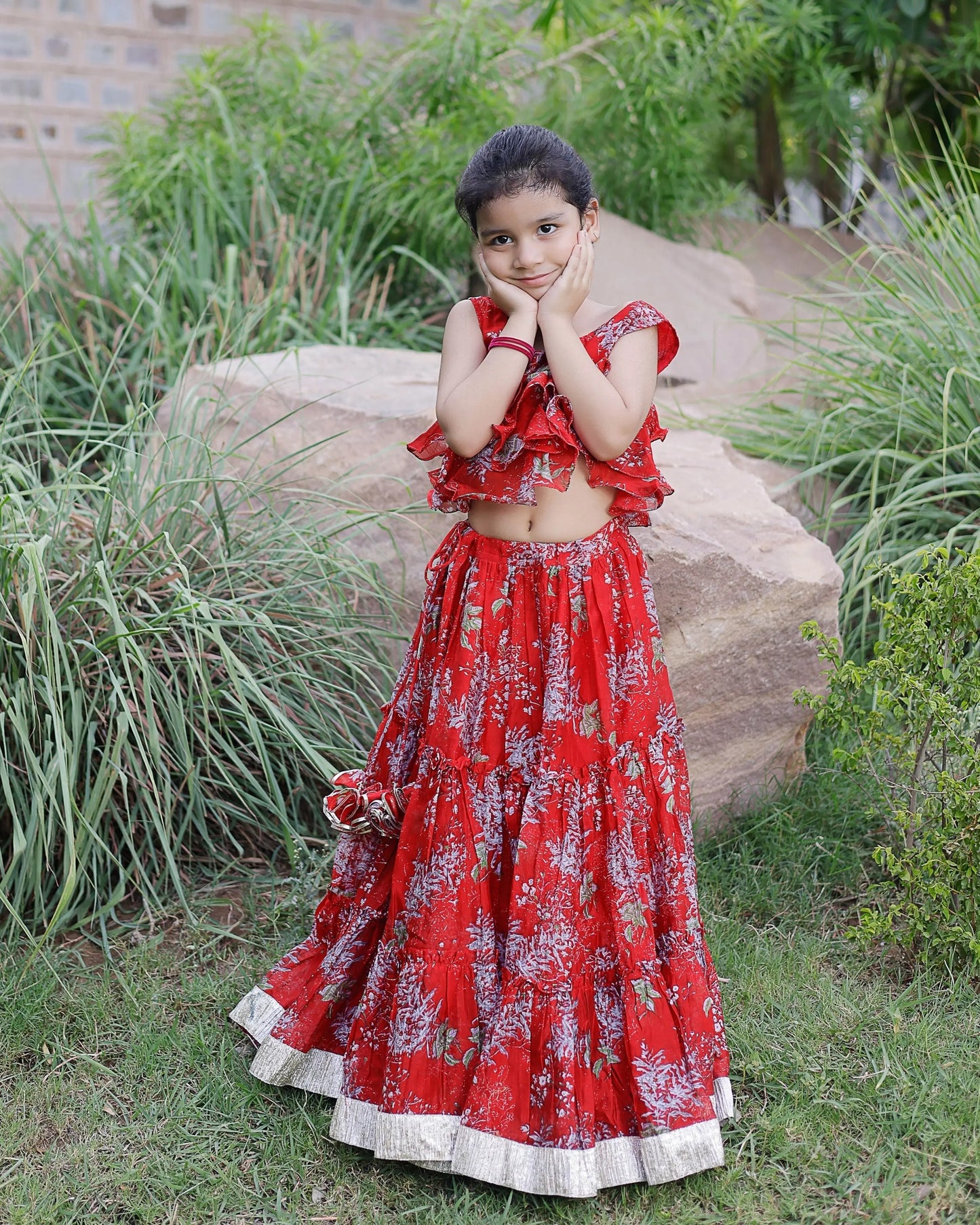 Rosemary Chanderi Lehenga set My Store