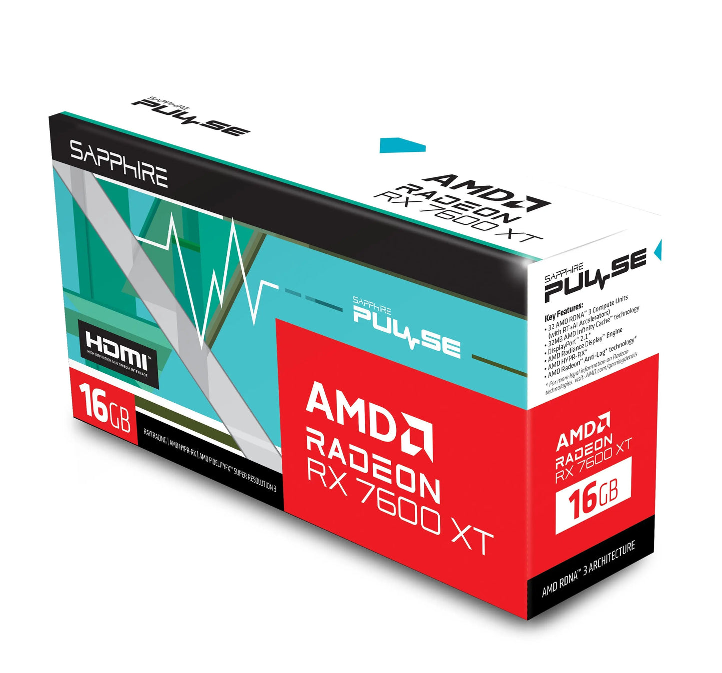 Sapphire Pulse AMD Radeon RX 7600 XT Gaming 16GB OC GDDR6 128-Bit Graphics Card