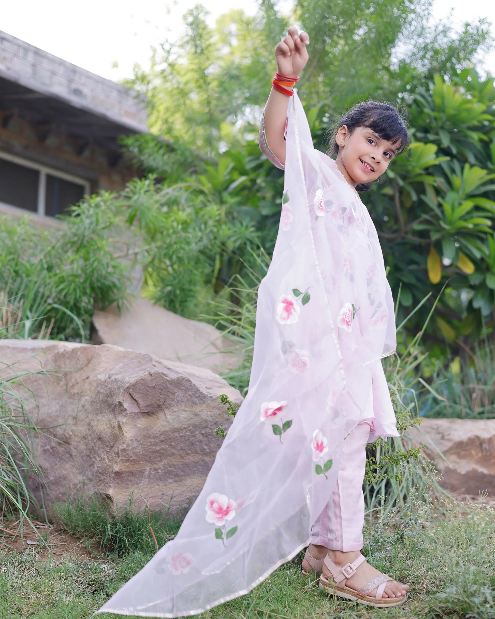 Dipsi Handpainted Satin Suit Set My Store