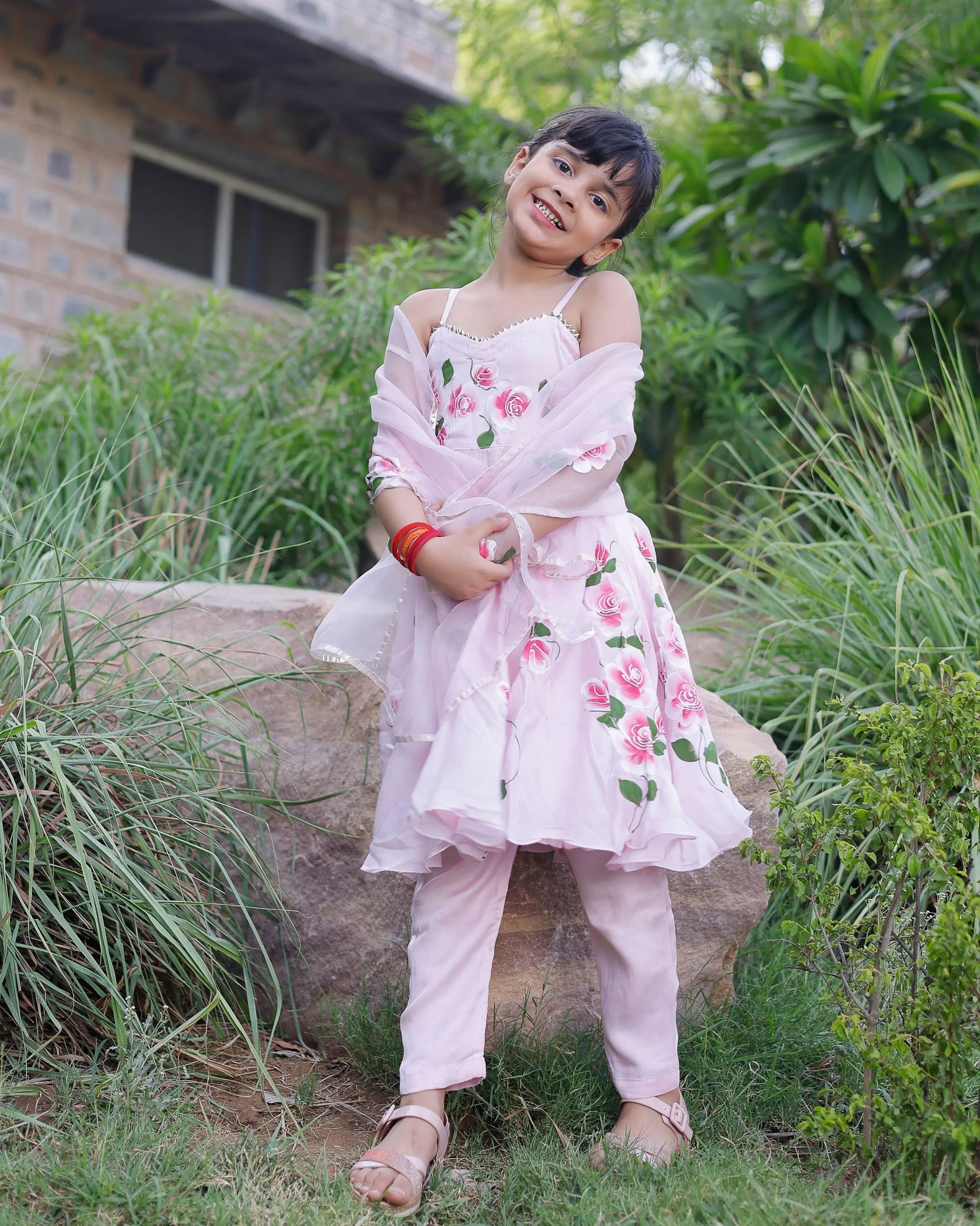 Dipsi Handpainted Satin Suit Set My Store