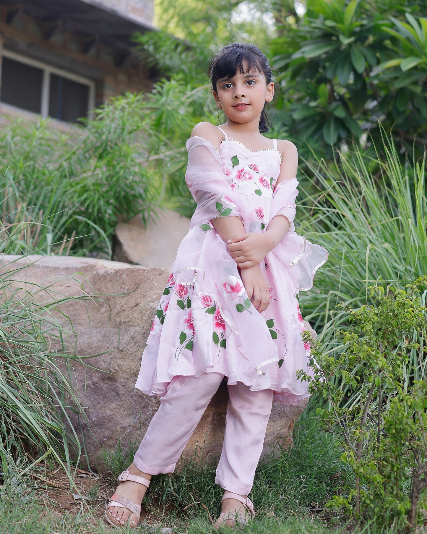 Dipsi Handpainted Satin Suit Set My Store