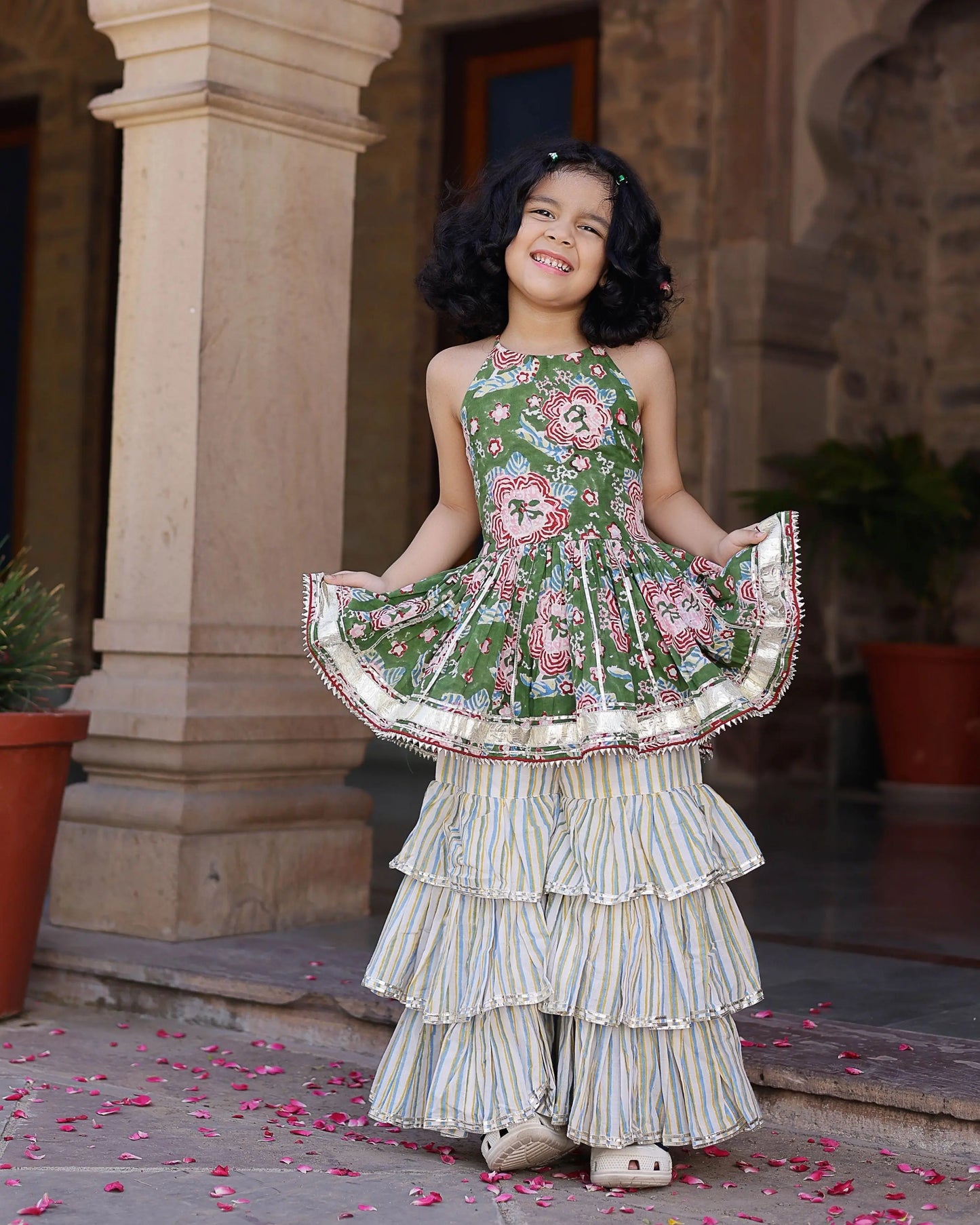 Dayla Handblock Cotton Sharara Set My Store