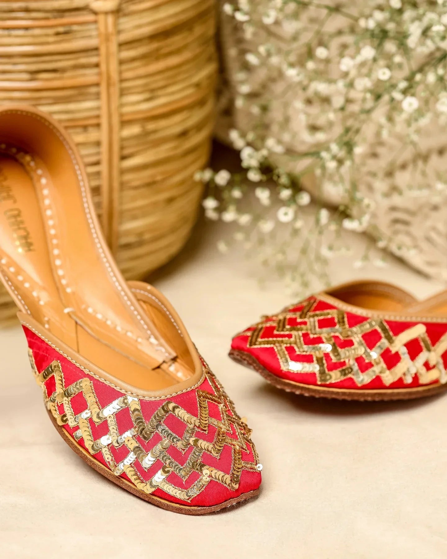 Red Mahogany Handcrafted Jutti My Store