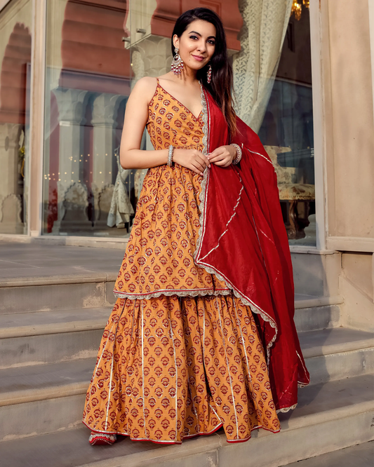 Coco Love Handblock Gota Sharara Set My Store