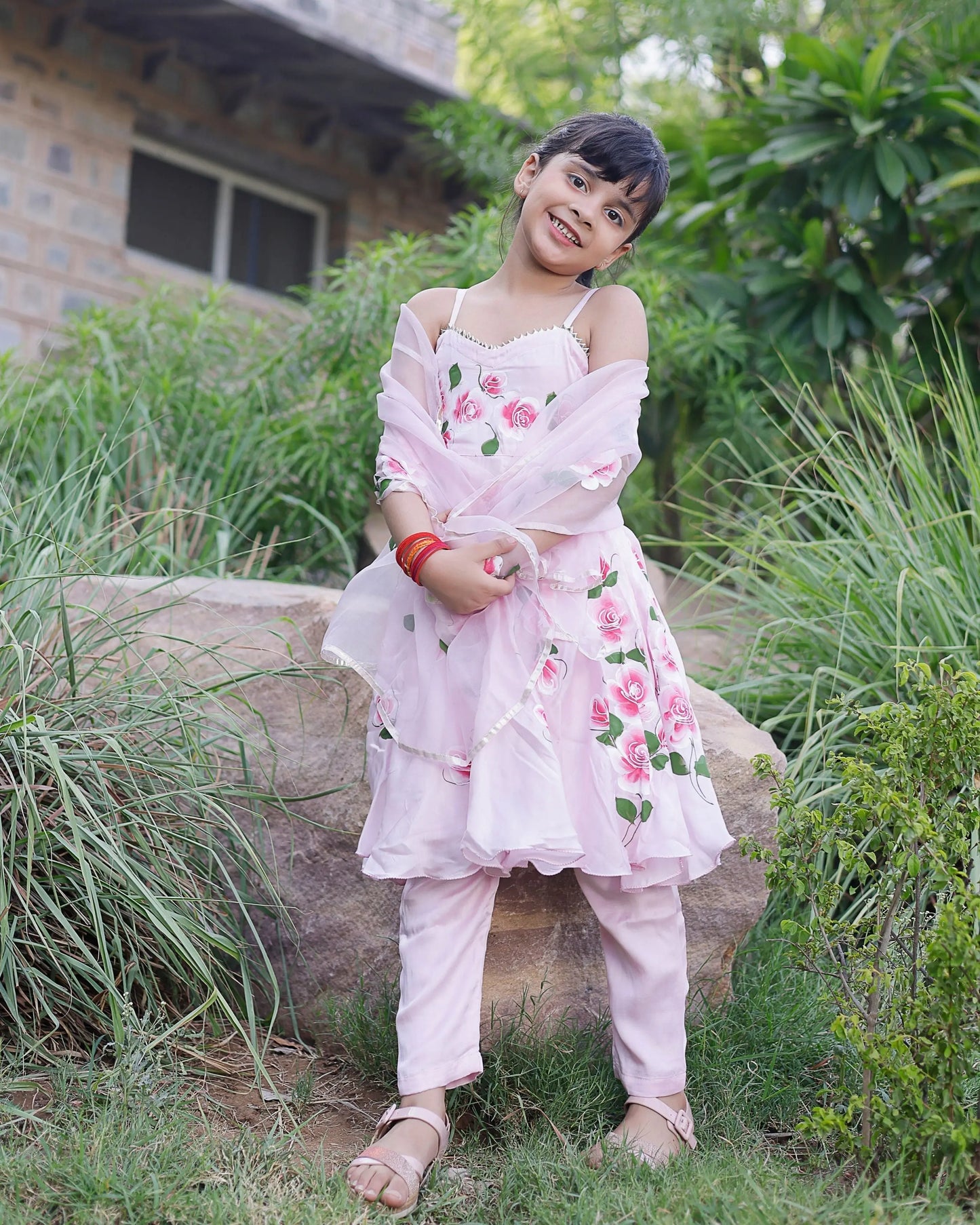 Dipsi Handpainted Satin Suit Set My Store