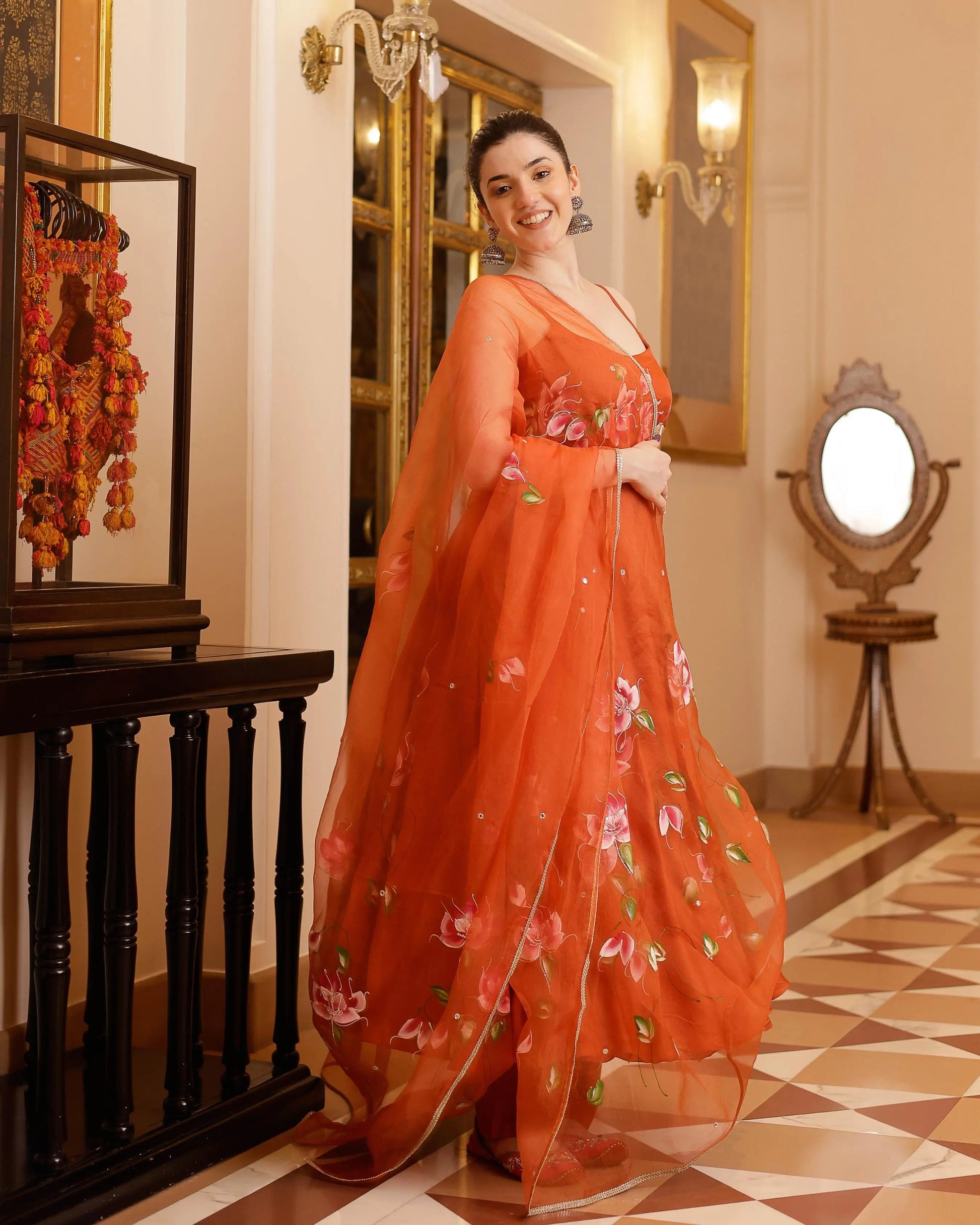 Riha Handpainted Satin Suit Set My Store