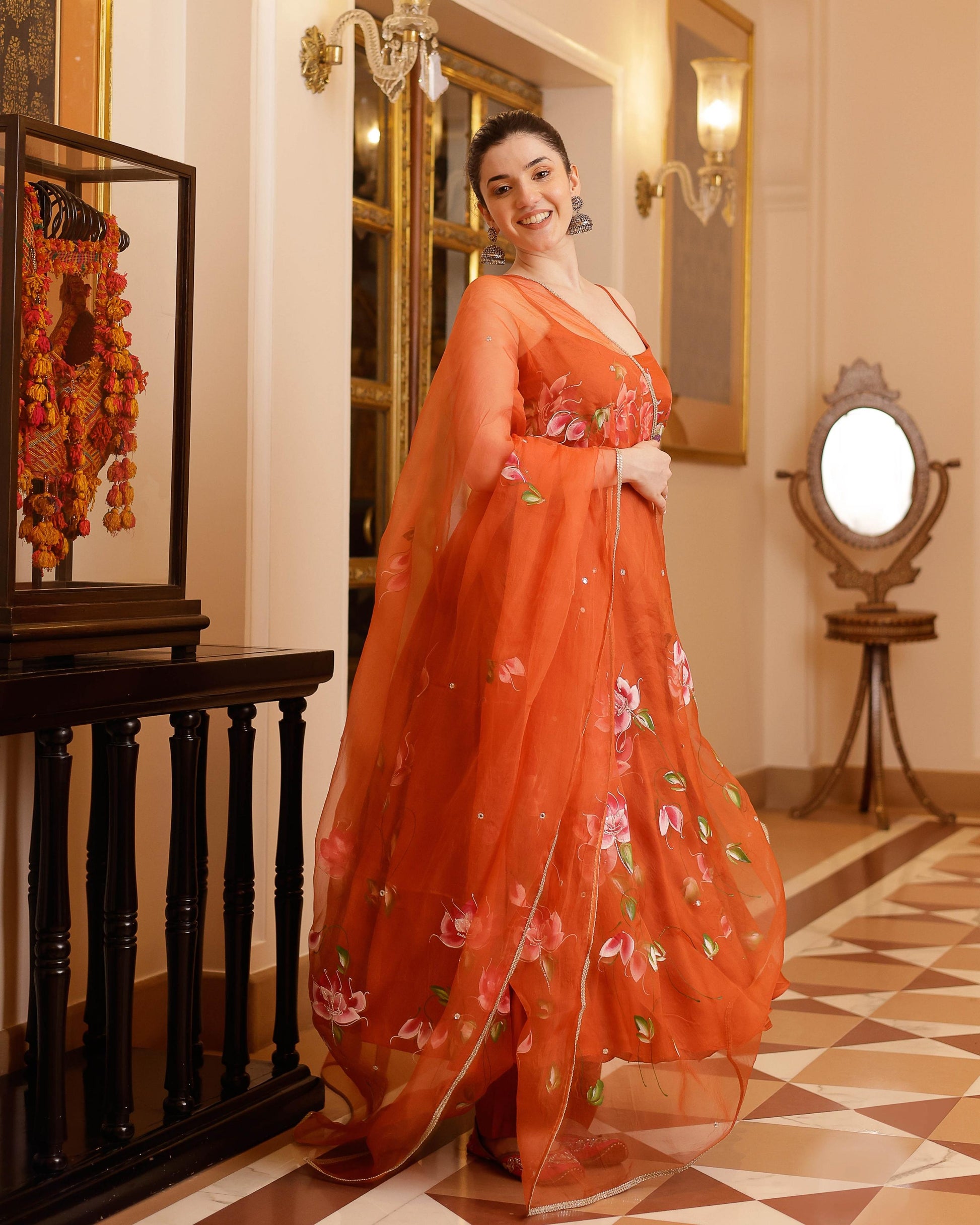 Riha Handpainted Satin Suit Set My Store