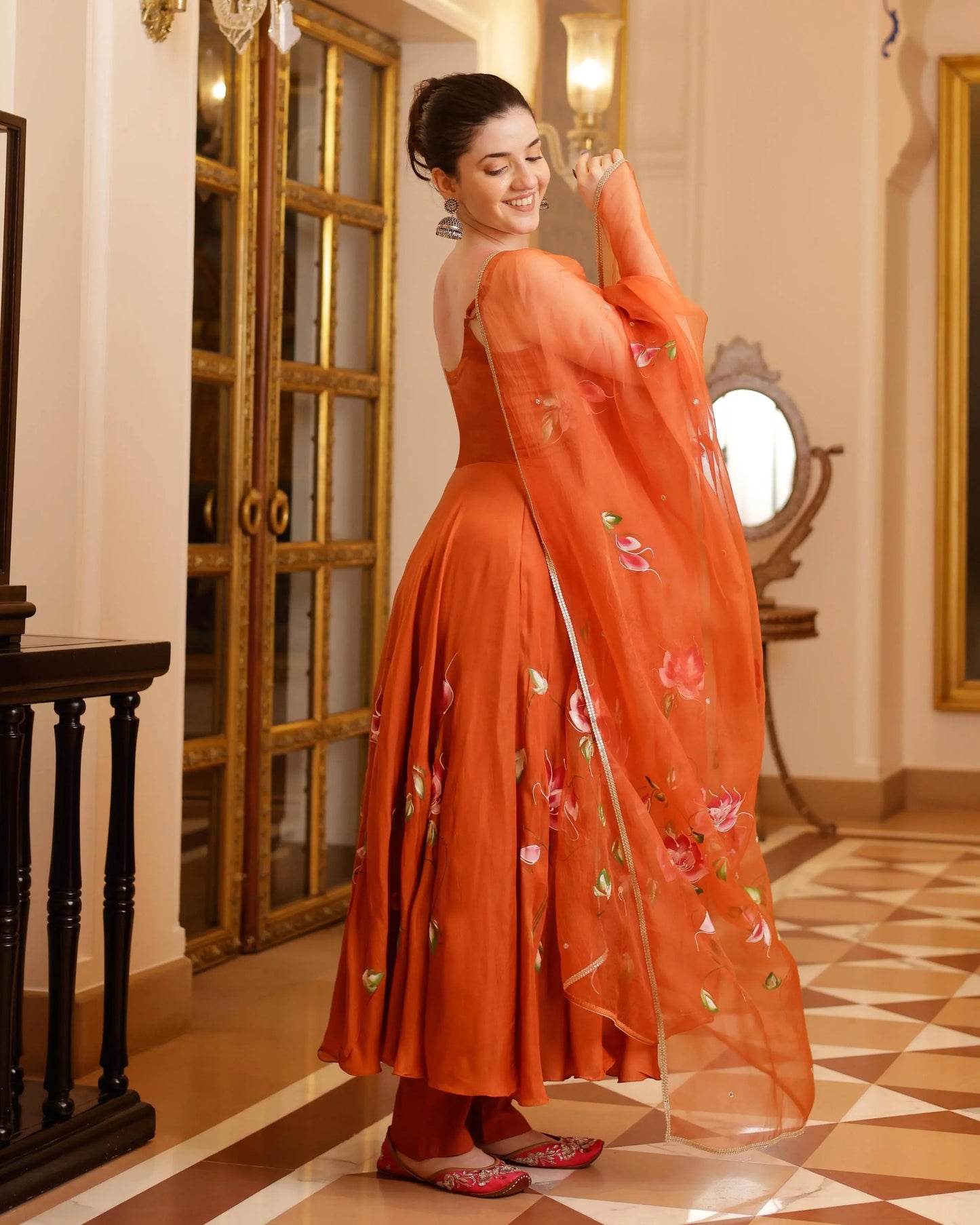 Riha Handpainted Satin Suit Set My Store