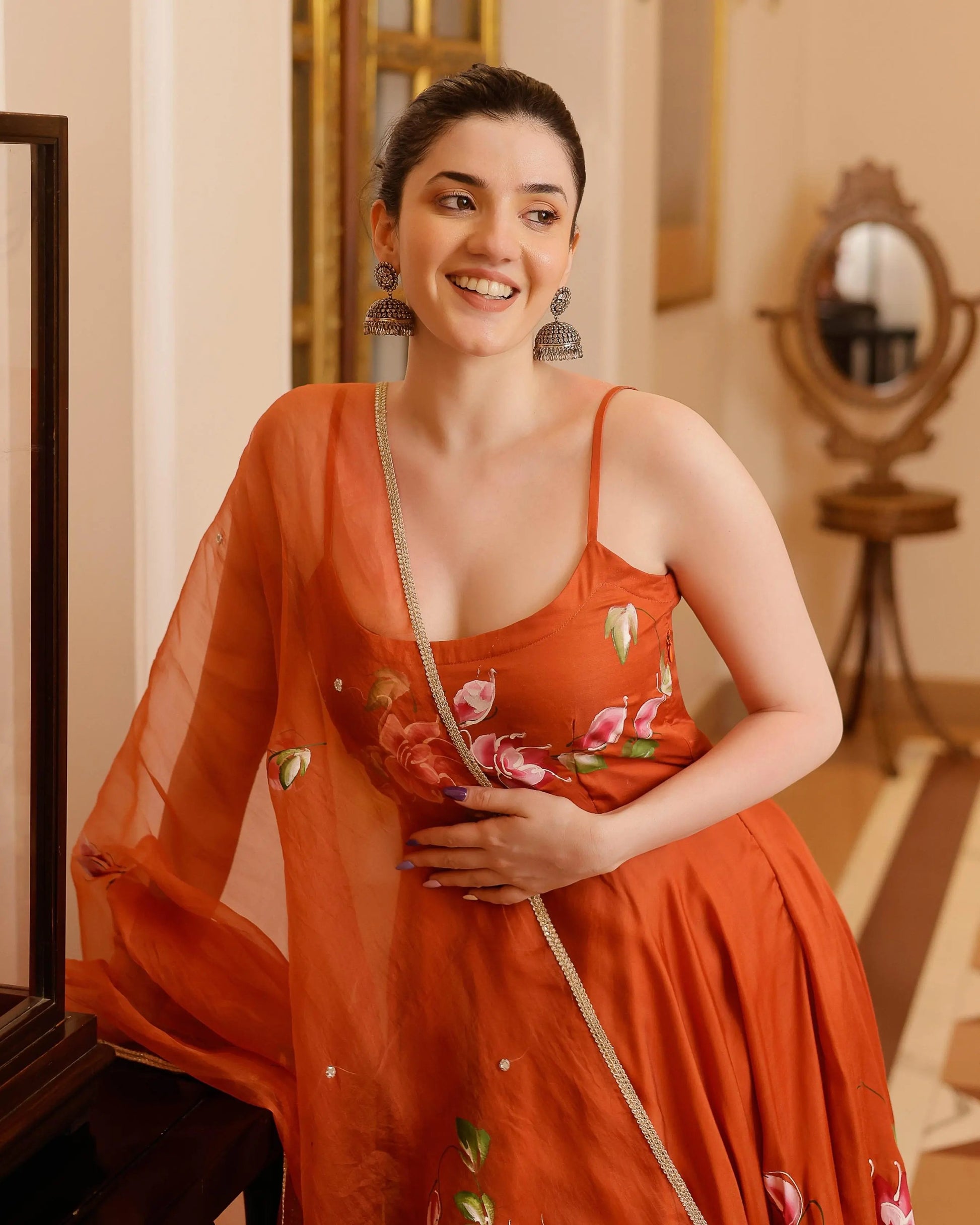 Riha Handpainted Satin Suit Set My Store