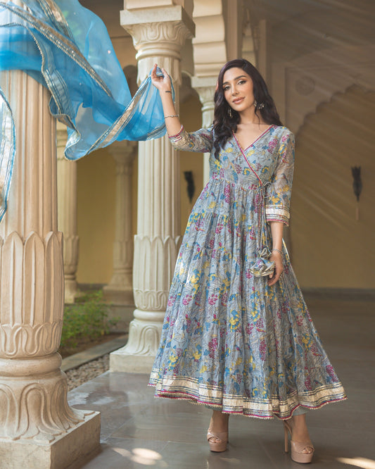 Noori Chanderi Angrakh Suit Set My Store