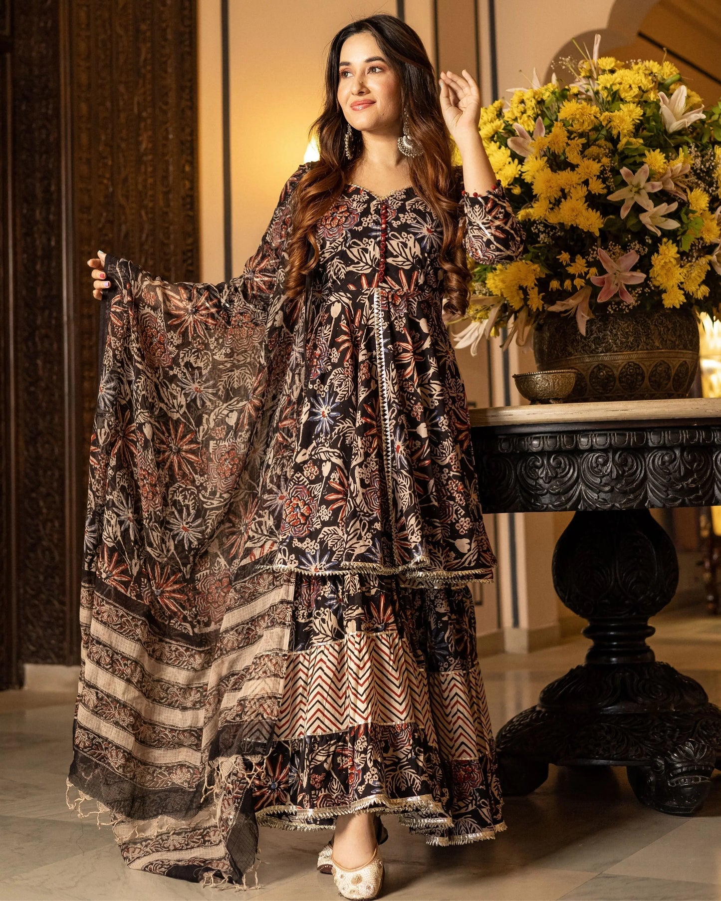 Aranya Handblock Gotapatti Sharara Set My Store