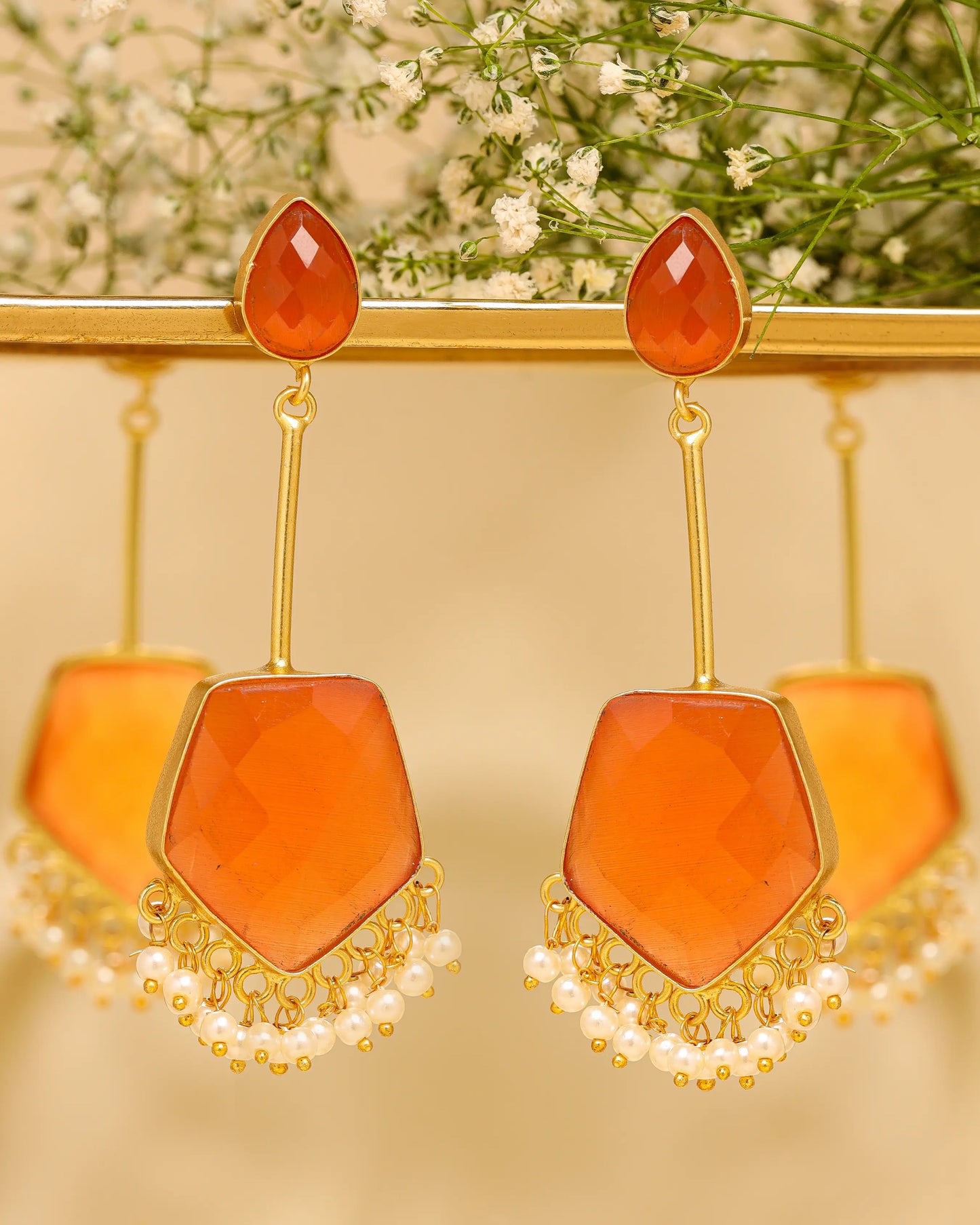 Flame Orange Handcrafted Earrings My Store