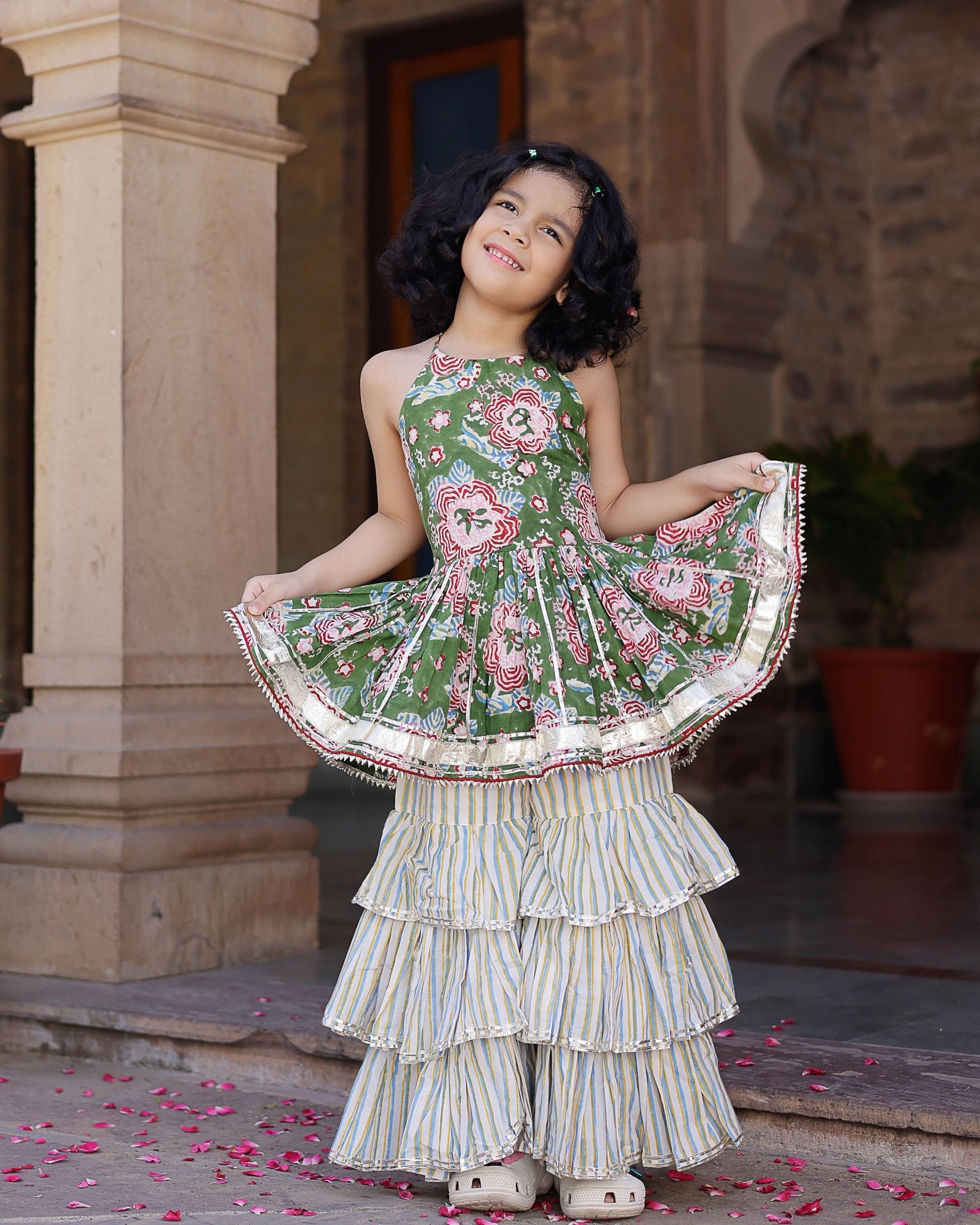 Dayla Handblock Cotton Sharara Set My Store