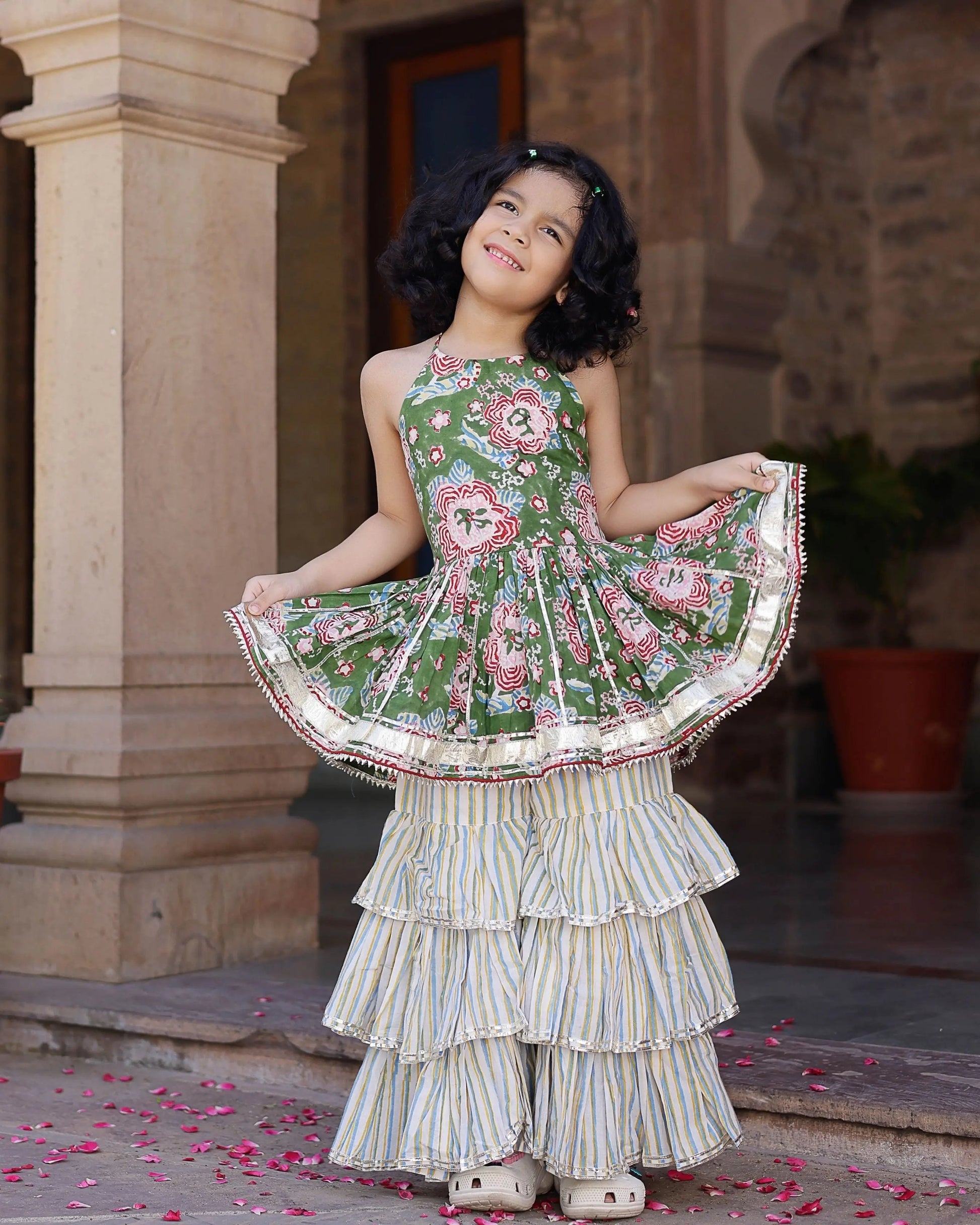 Dayla Handblock Cotton Sharara Set My Store