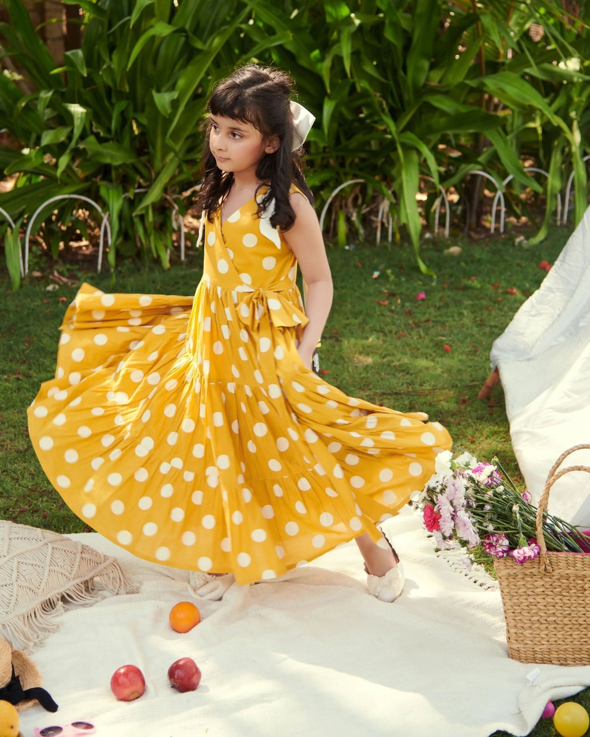 Buttercup Tier Polka Cotton Dress My Store