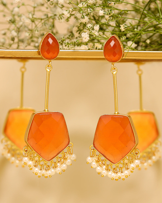 Flame Orange Handcrafted Earrings My Store