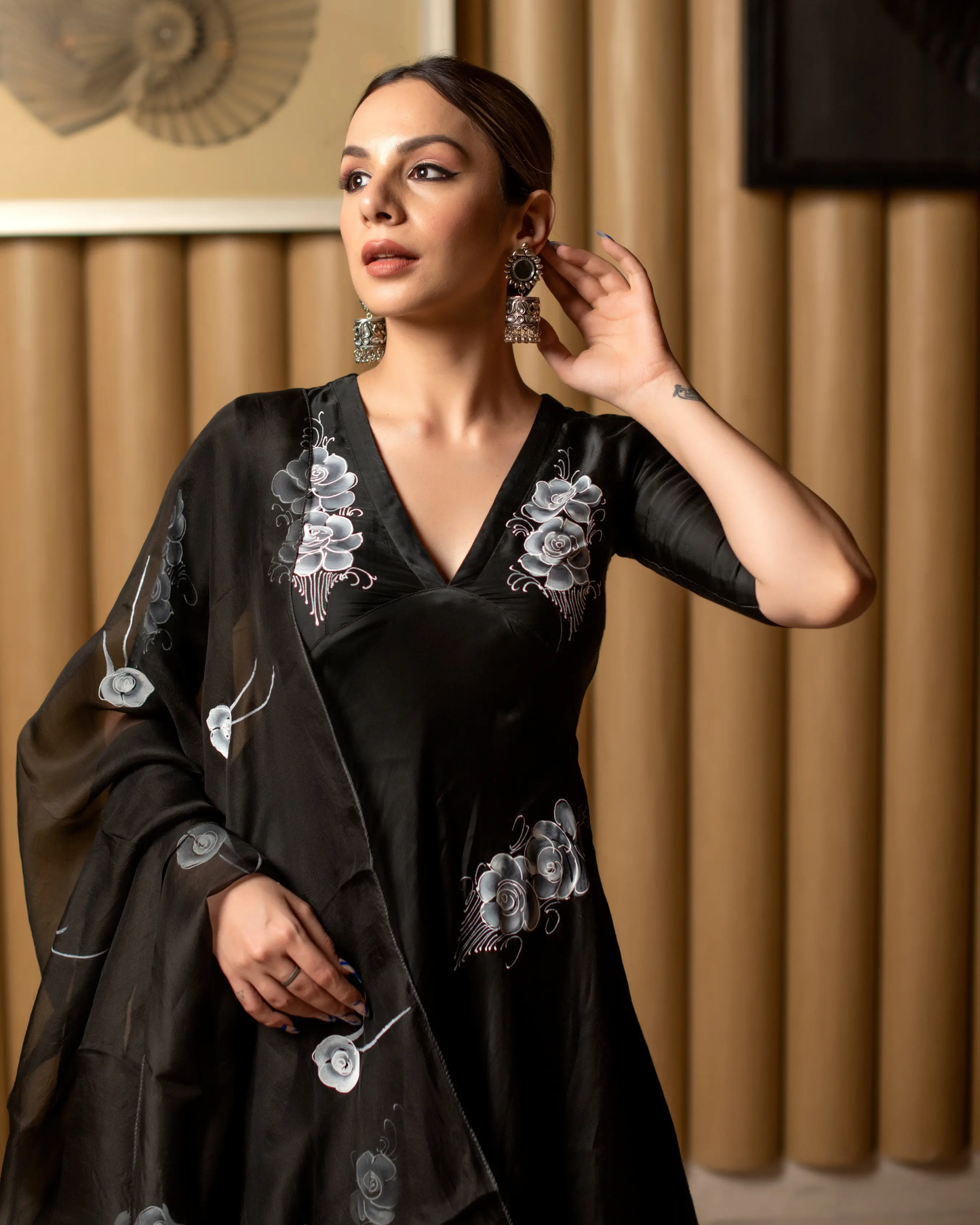 Leather Black Handpainted Suit Set My Store