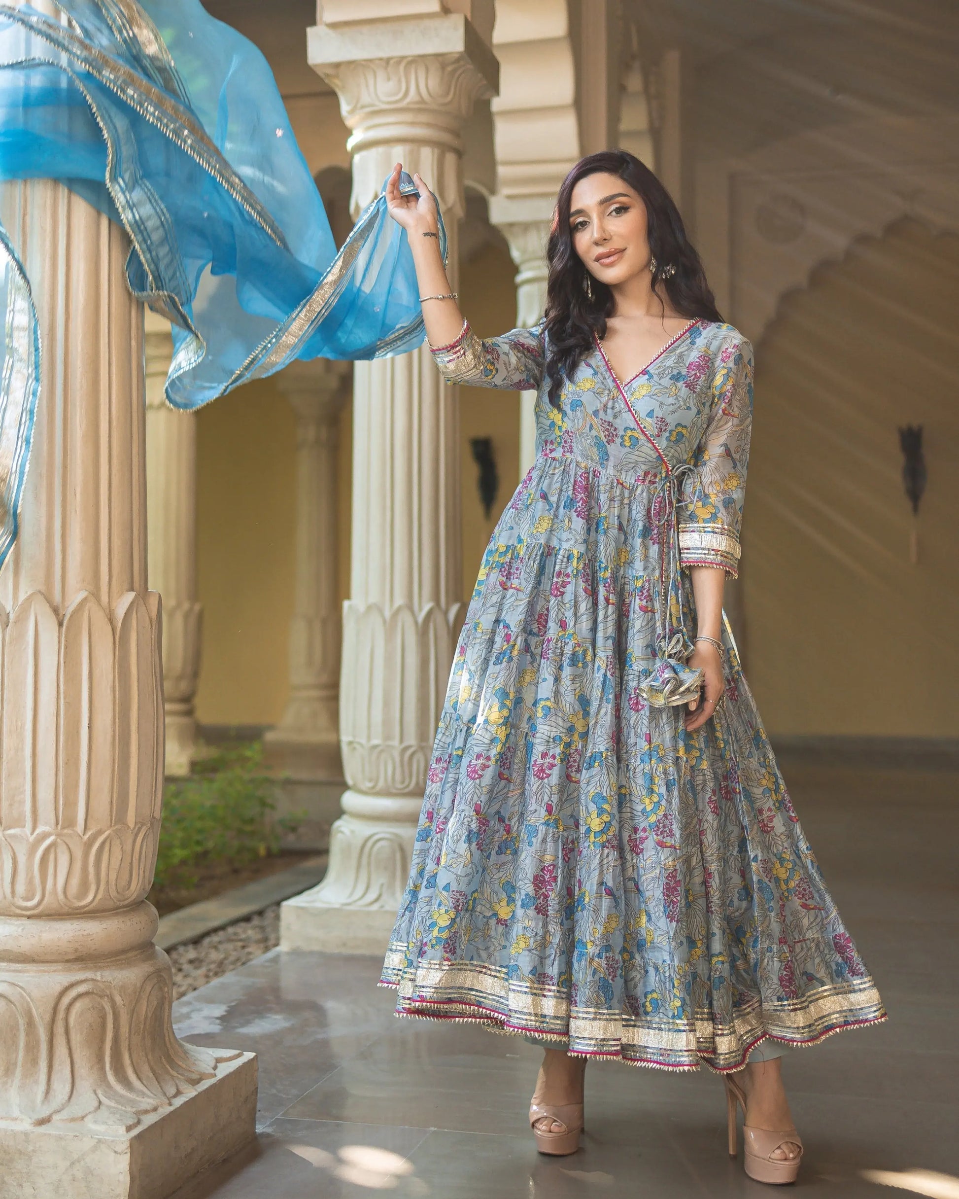 Noori Chanderi Angrakh Suit Set My Store